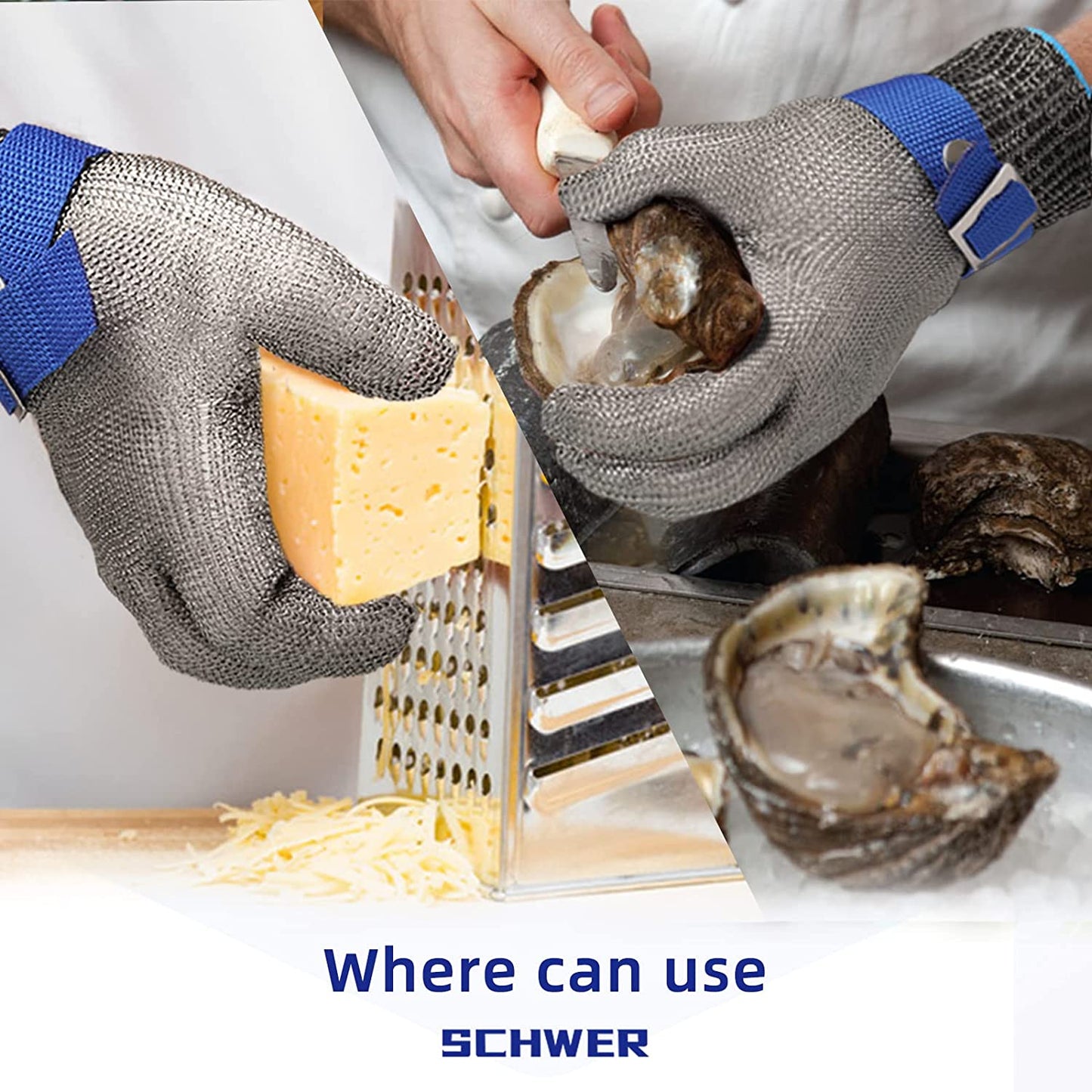 Amtn Club | Food Grade Stainless Steel Mesh Metal Glove – Cut Resistant Safety Glove for Kitchen