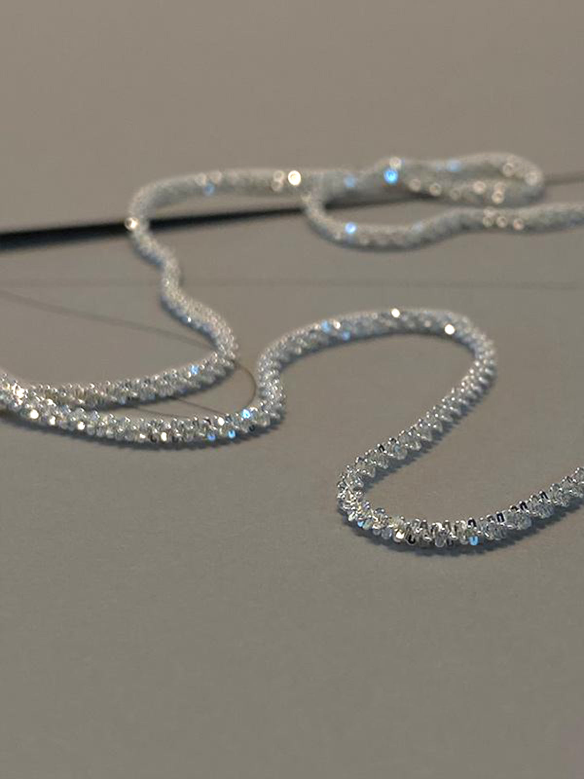 Rhinestone Decor Silver Plated Necklace, Elegant Bridal Jewelry Accessory
