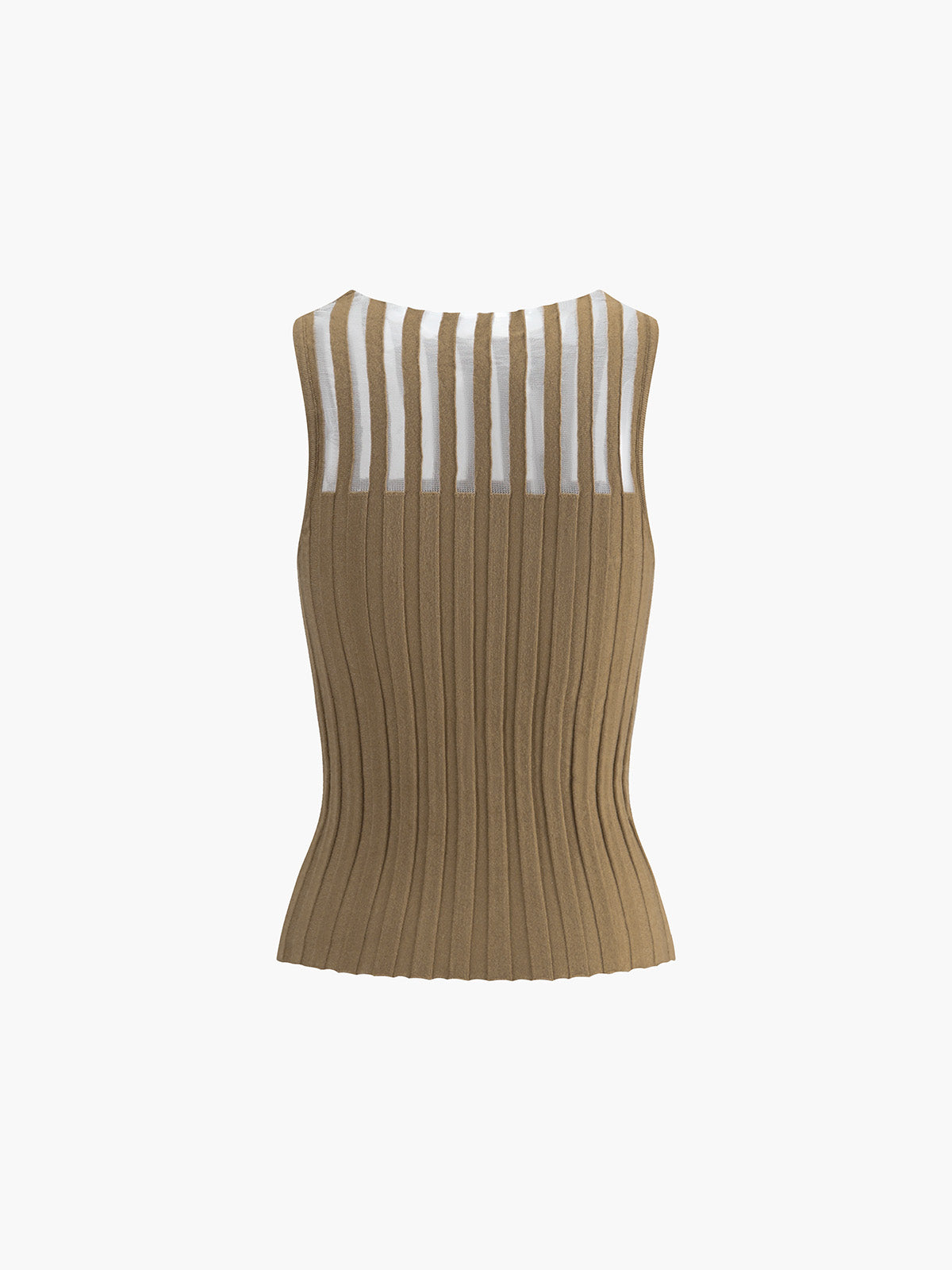 Sheer Ribbed Tank Top for Women Casual Fit