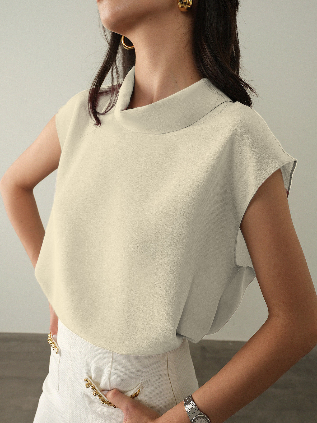 Leisure Cap Sleeve T-Shirt for Women, Casual Comfort Fit