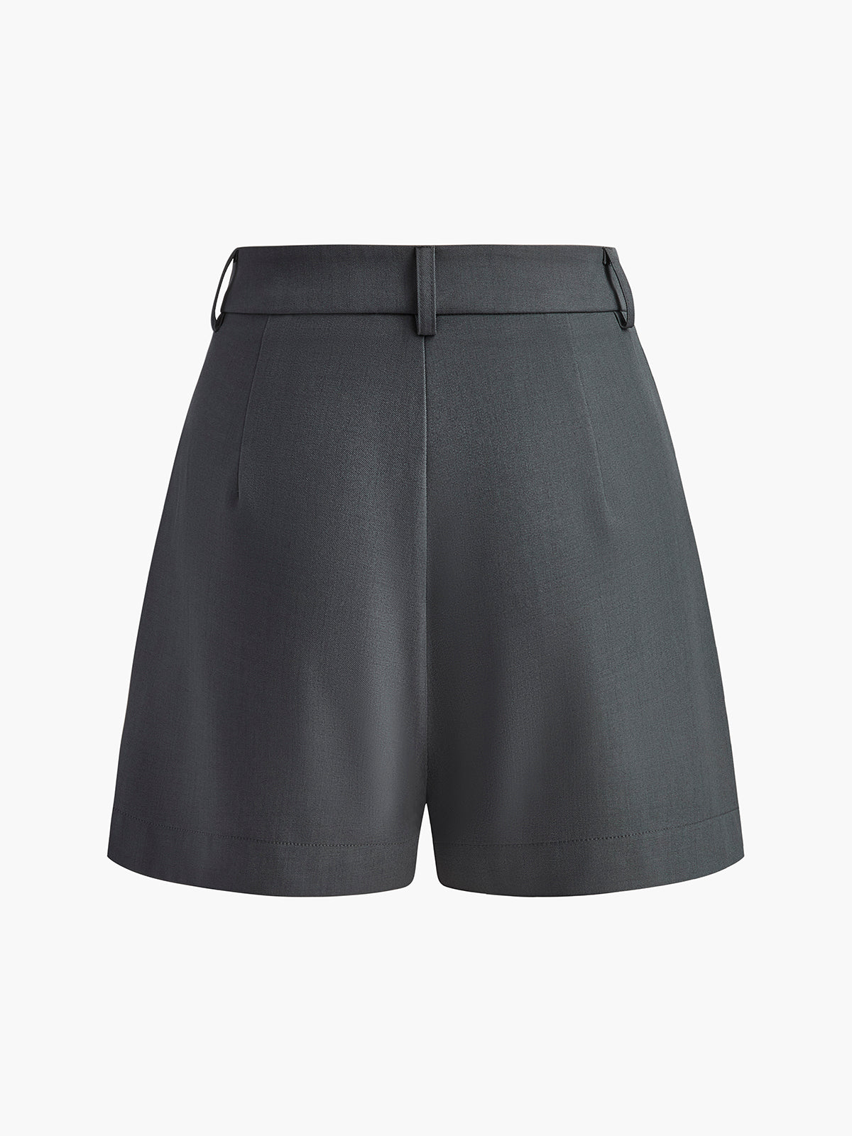 "Semi-Sheer Mid-Waist Lightweight Casual Shorts Without Belt"