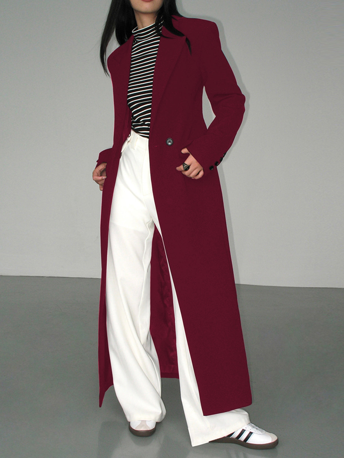 Collar Pocket Blazer Coat Classic Business Casual Style