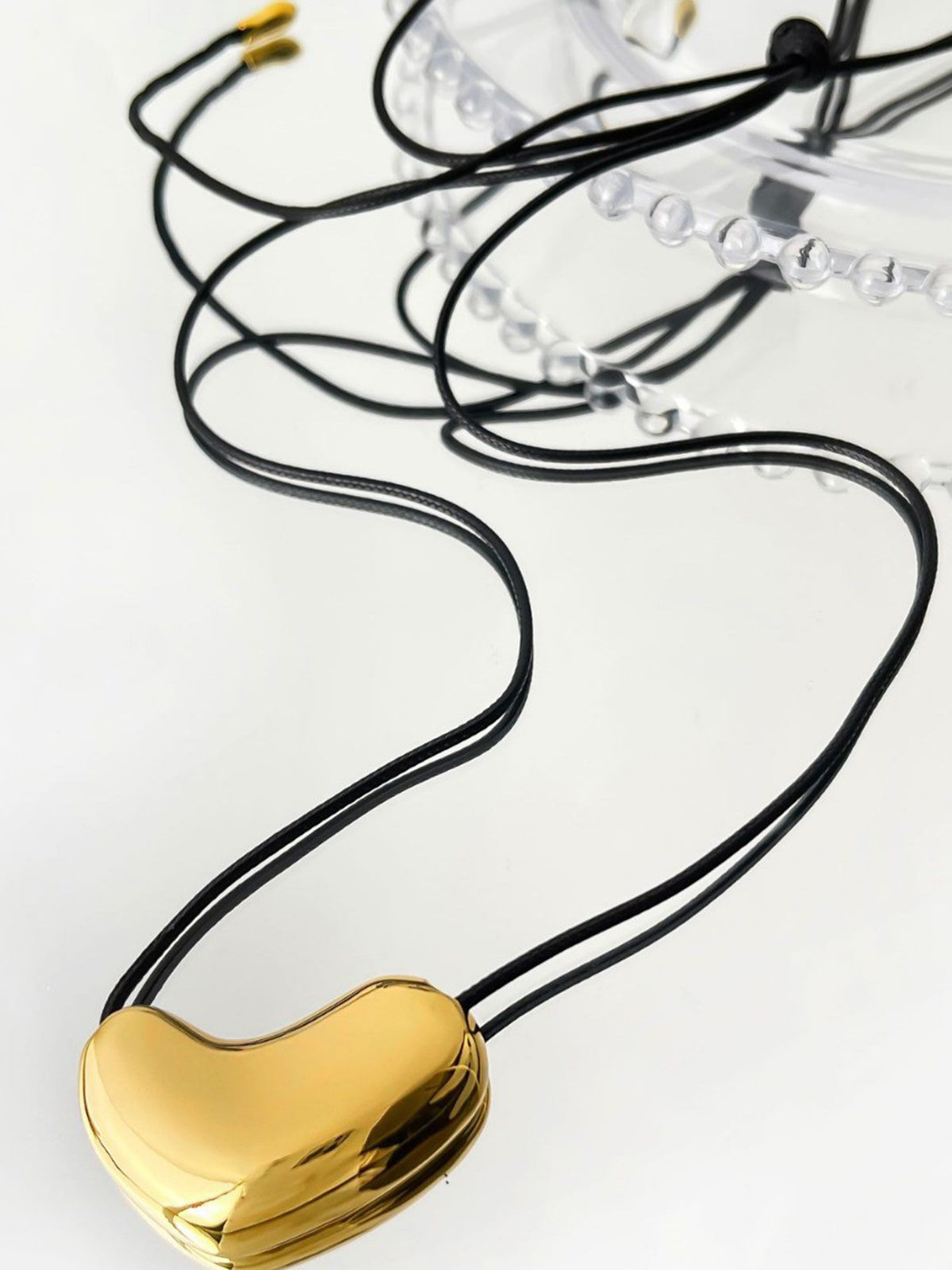 V-Shape Heart Rope Necklace, Elegant Adjustable Love Pendant Chain