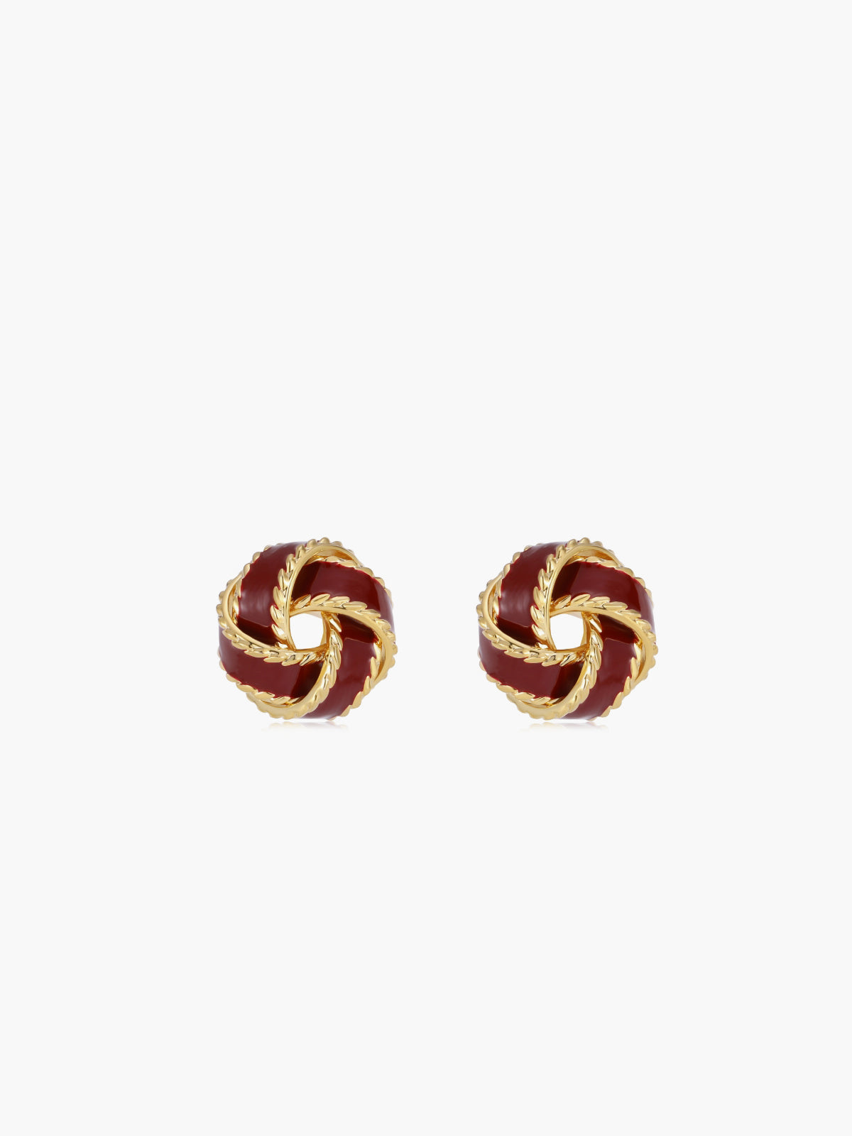 Vintage Dripped Glaze Knotted Hoop Stud Earrings, Handmade Ceramic Statement Piece