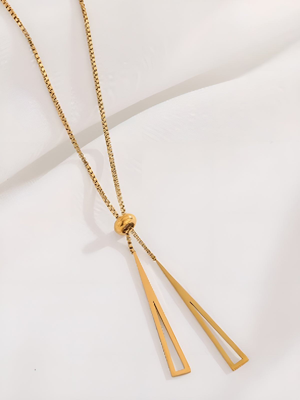 Golden Lariat Tassel Necklace with Elegant Beaded Chain