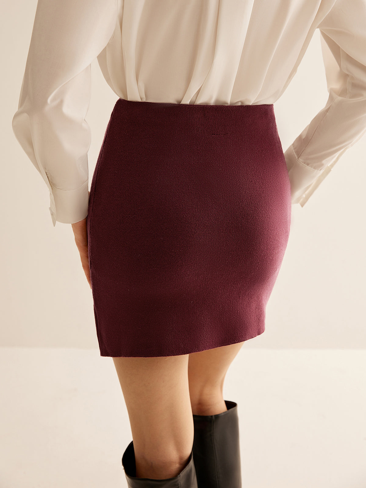 Minimalist Slim Sweater Mini Skirt for Women Essential Winter Fashion
