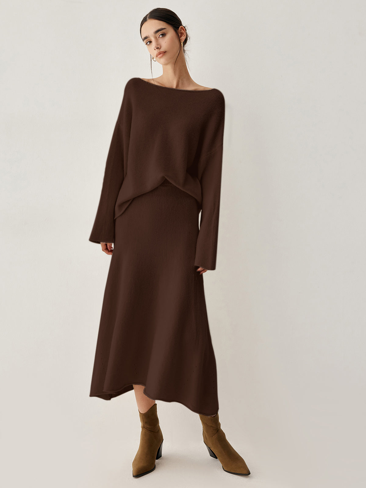 Oversized Sweater Two Piece Skirt Set Comfortable Winter Fashion Essentials