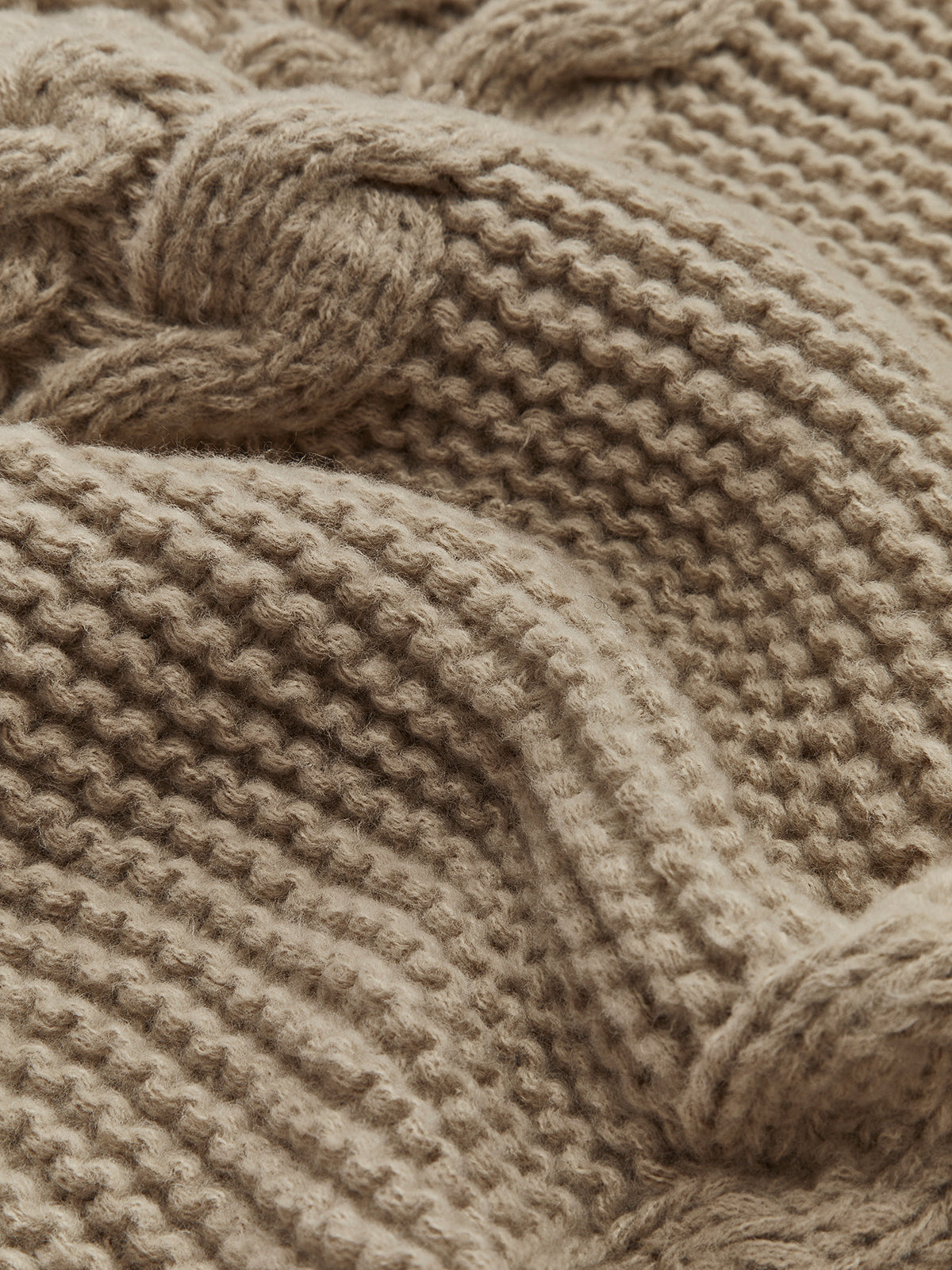Leisure Round Neck Cable Knit Sweater Cozy Winter Fashion Pullover