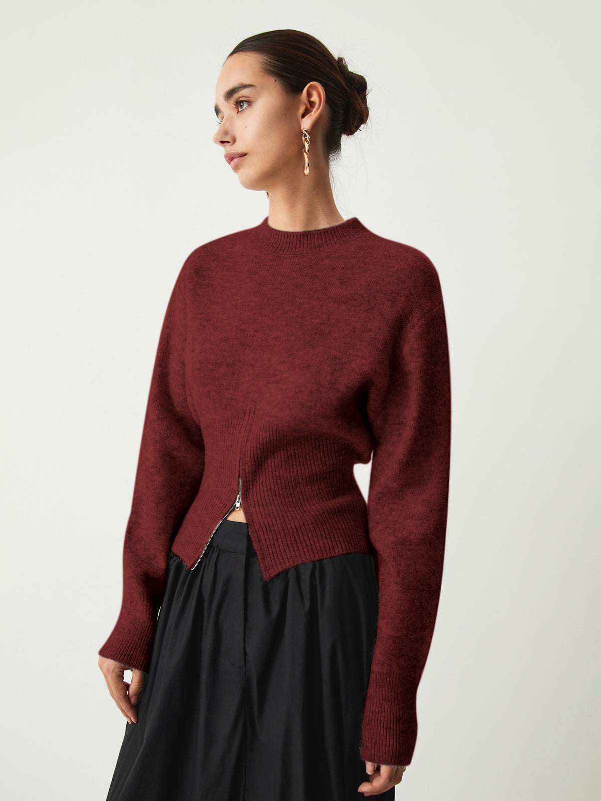 Half Zip Fuzzy Sweater Comfortable Winter Warm Pullover