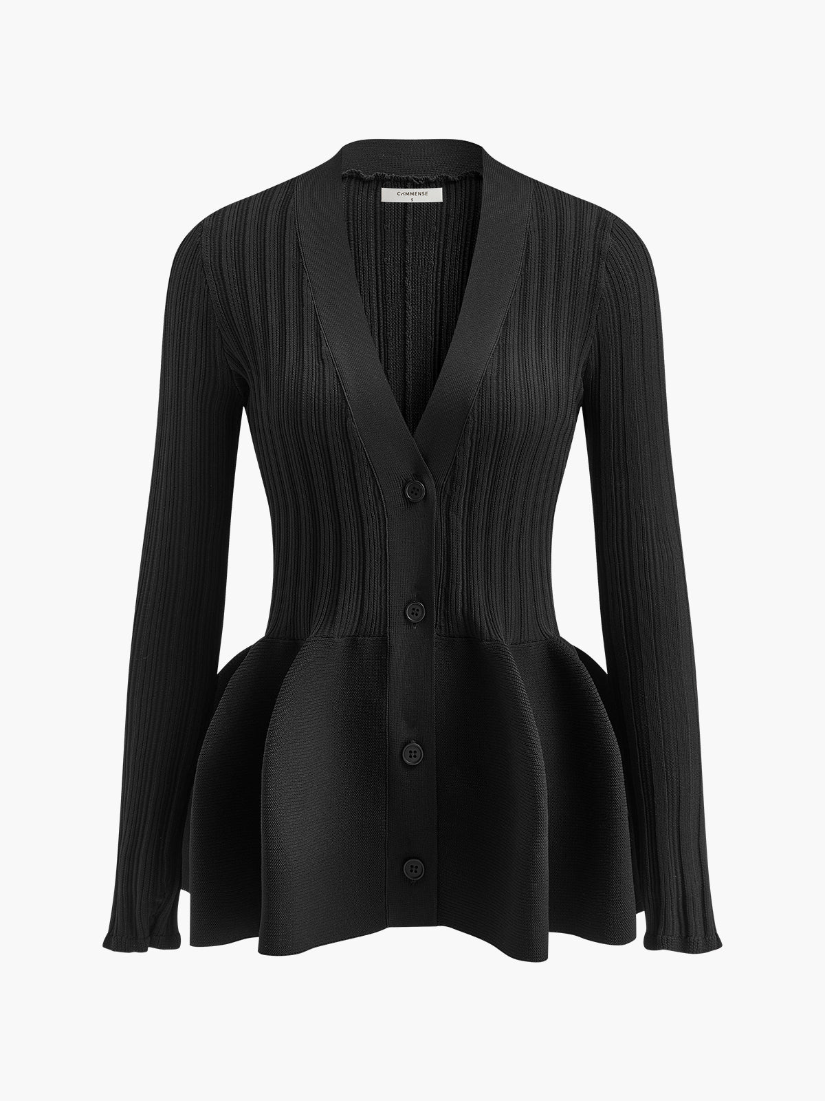 V-Neck Ruffle Button Cardigan for Women Lightweight