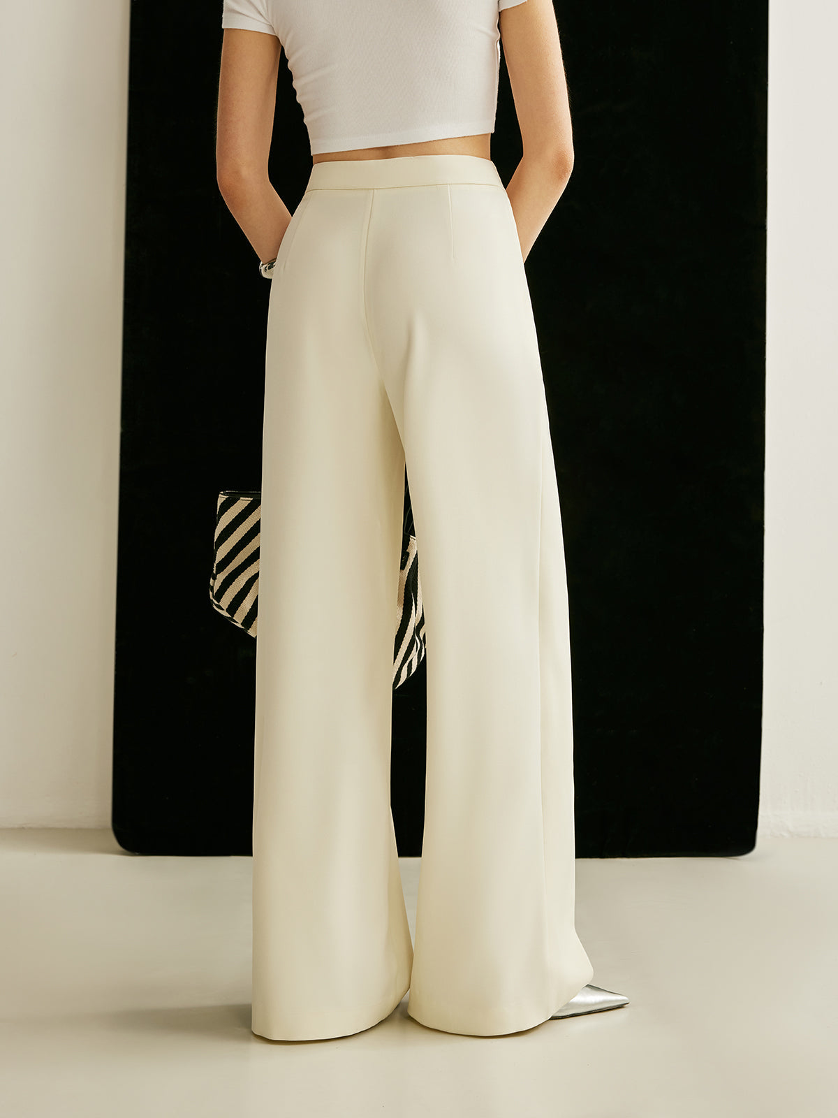 Asymmetrical Cross Wrap High-Waist Pants for Women Comfort Fit
