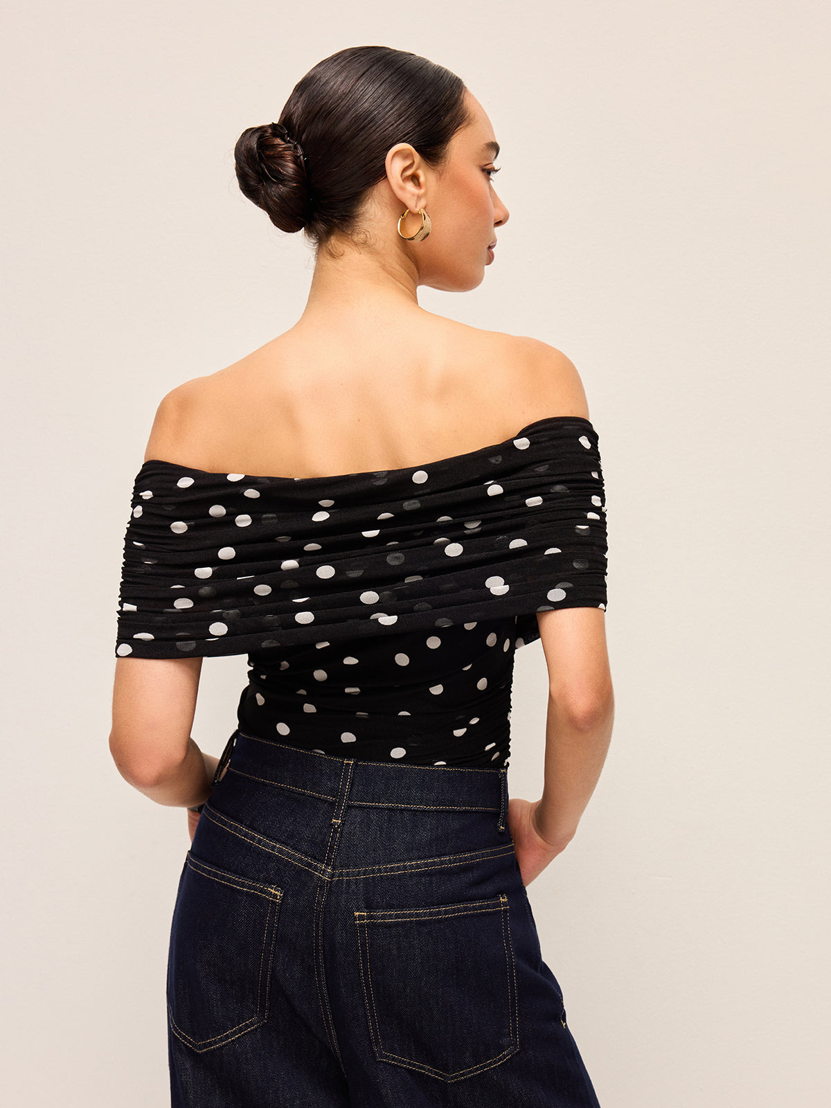 Polka Dot Off-Shoulder Bodysuit Trendy Women's Summer Fashion