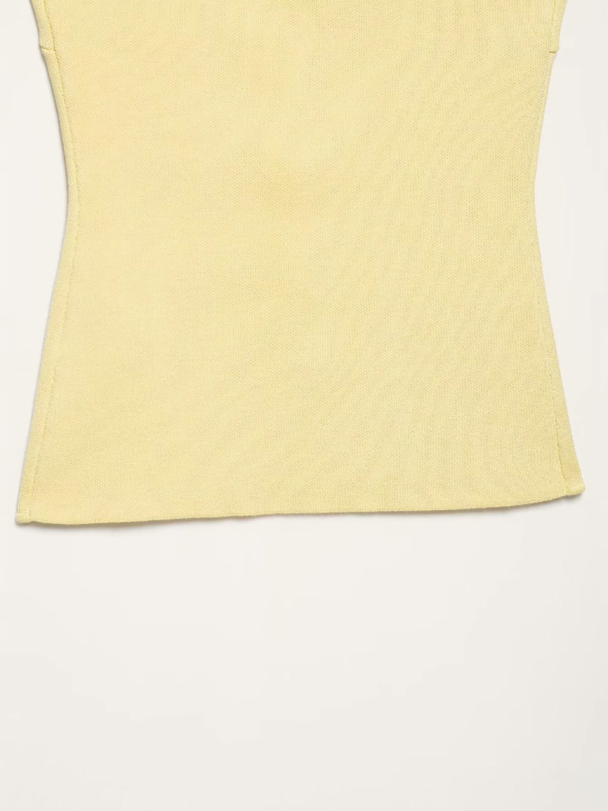 Curved Hem Ribbed Knit Vest Layering Essential