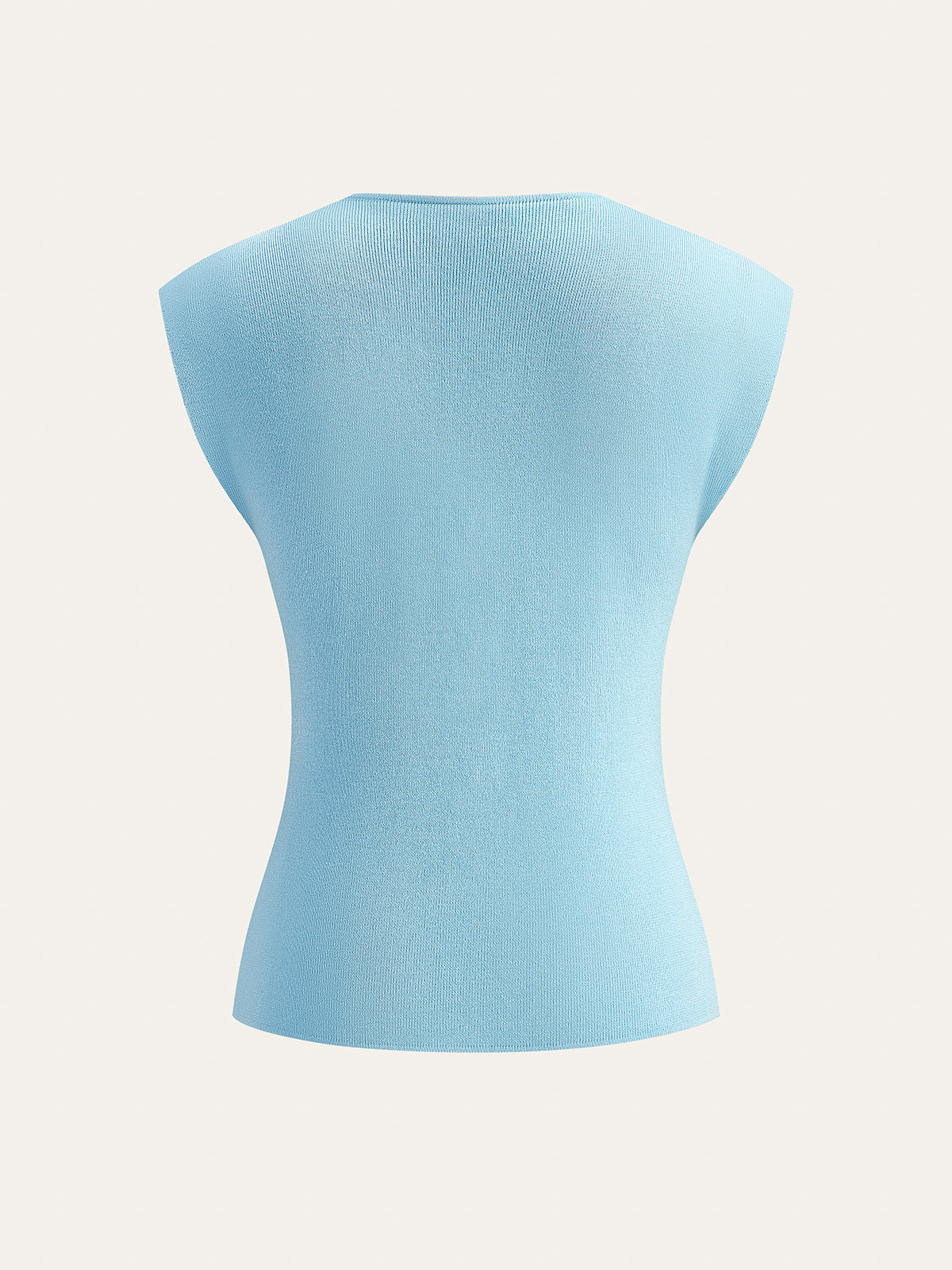 Shell Button Knit Vest with Front Detailing for Women