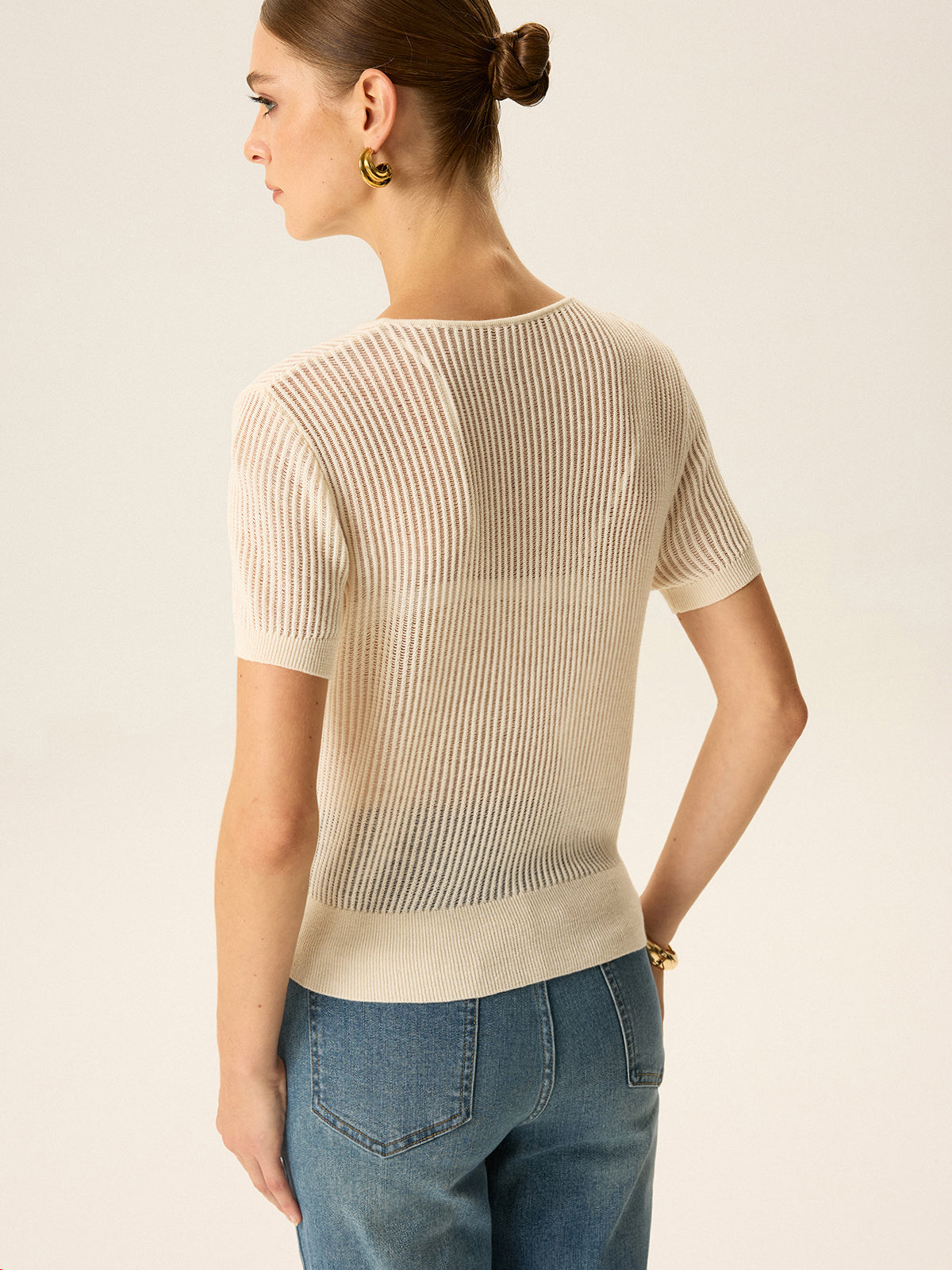 Asymmetric Button Knit Top Trendy Comfortable Fall Apparel