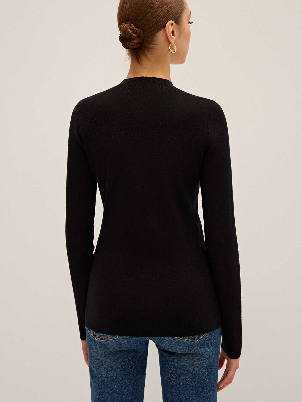 Ruffle Button Fitted Knit Top for Women Casual Wear