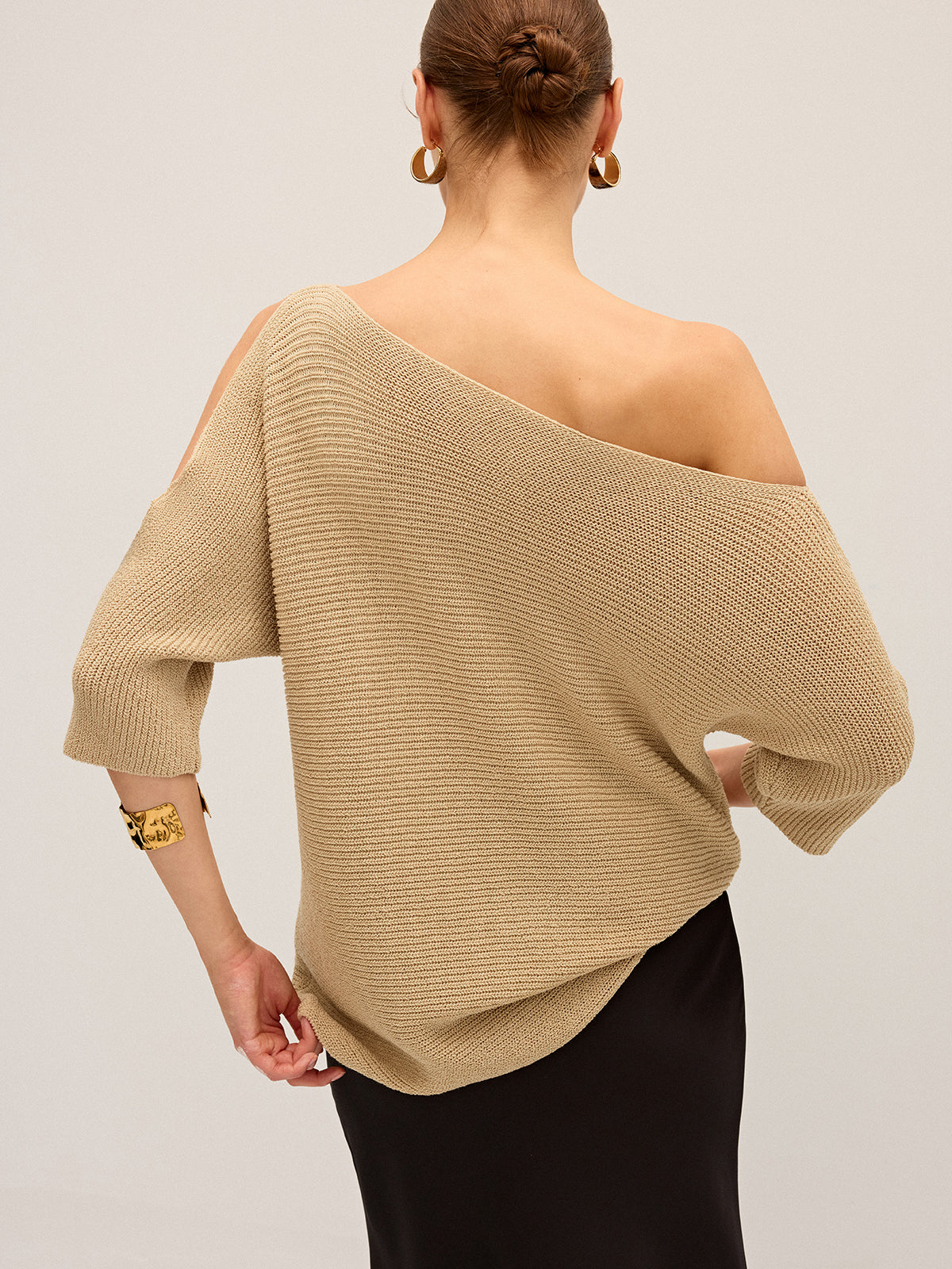 Asymmetric One-Shoulder Knitted Top for Women Trendy Stylish