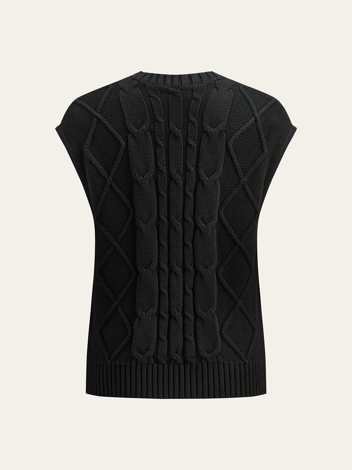 Cable-Knit Bow Cap Sleeve Vest Sweater for Women Stylish Layering