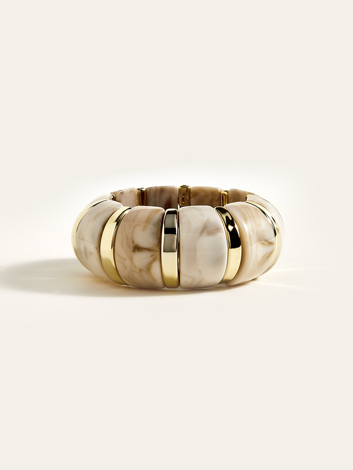 Marbled Resin and Golden Bracelet - Handcrafted Adjustable Luxury Accessory