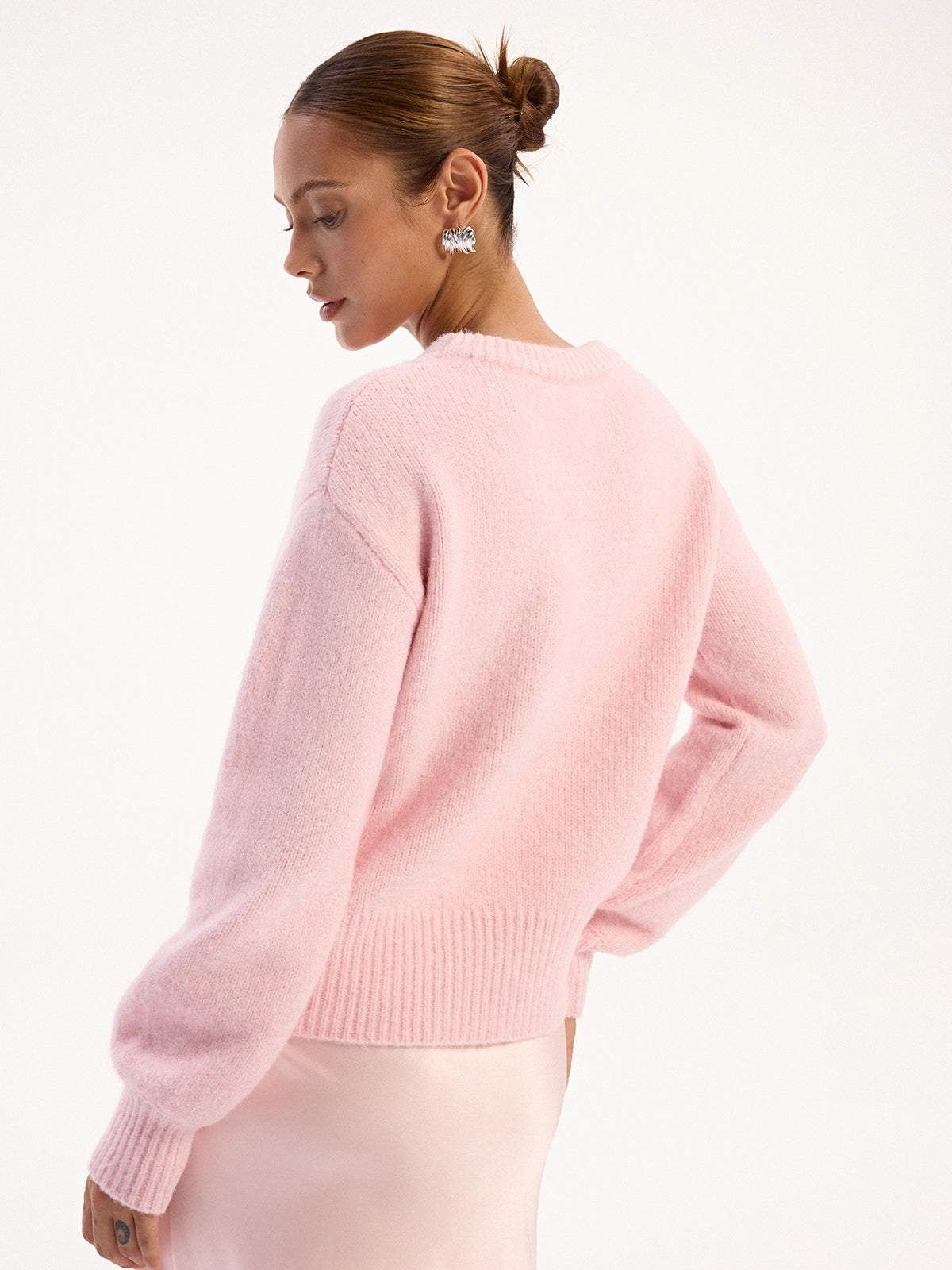 Wool Blend Crew Neck Sweater for Men Classic Fit