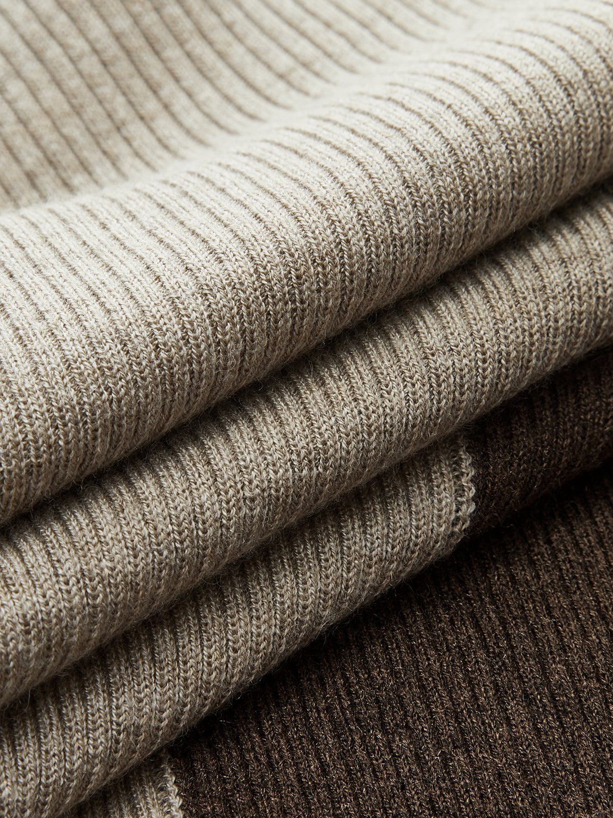 Two-Tone Turtleneck Ribbed Knit Top - Fashionable Stretch Fit Comfort Style