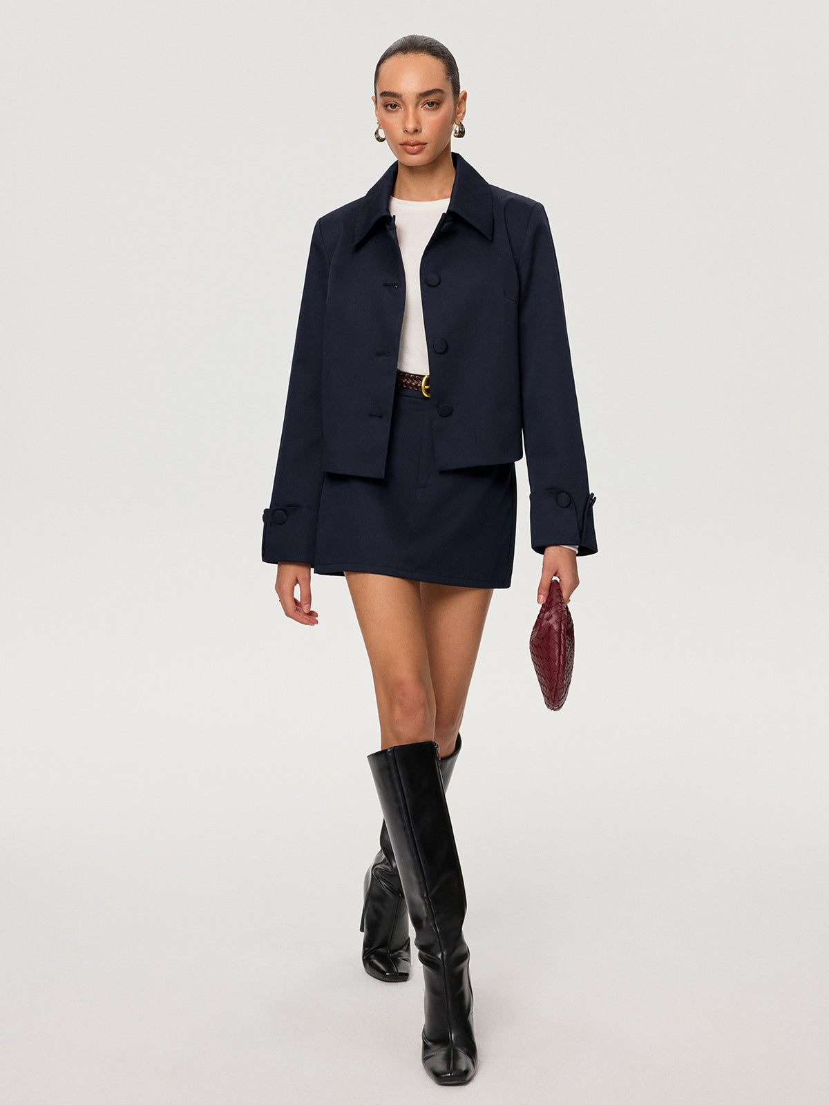 Collared Cotton Blend Jacket for Men with Style-Savvy Detailing