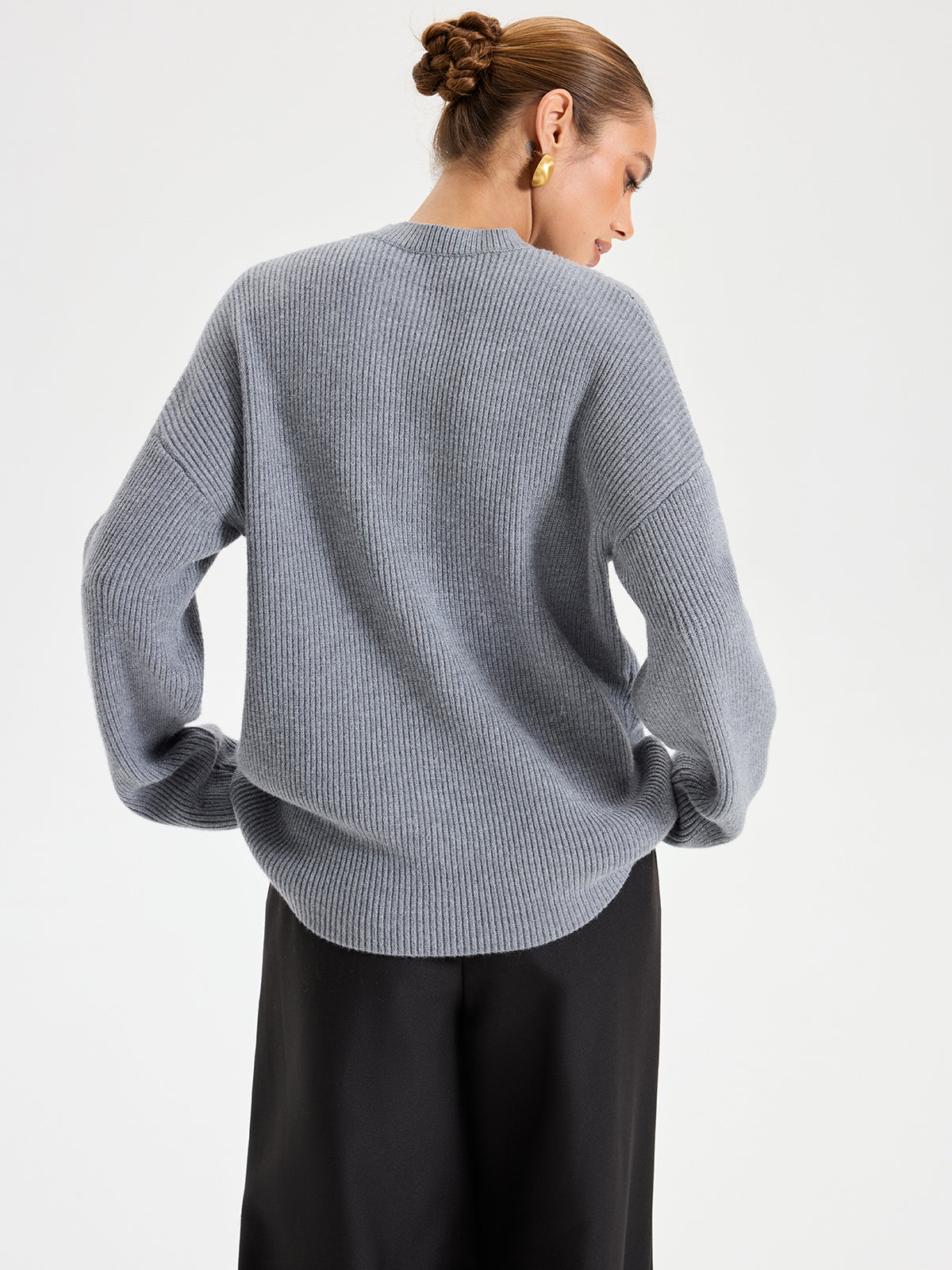 Cut-Out Knit Sweater Lightweight Cozy Trendy Style