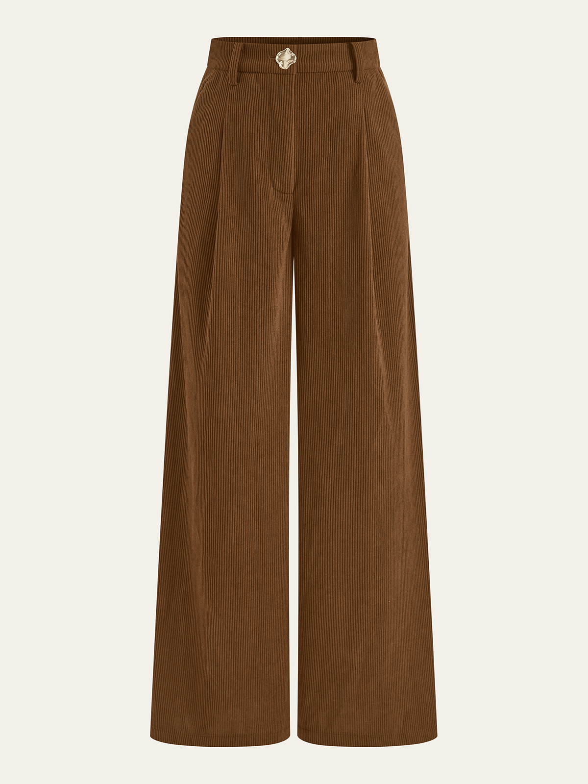 Corduroy Wide-Leg Pleated Pants for Women Casual Fall