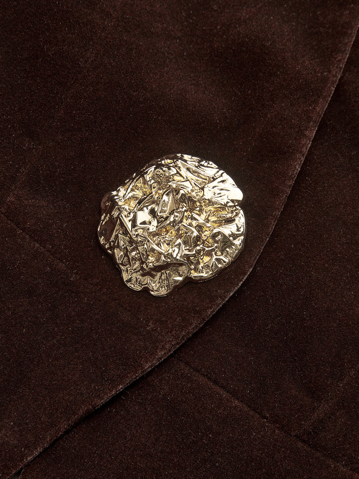 Metal Button Velvet Blazer - Elegant Tailored Women's Evening Jacket