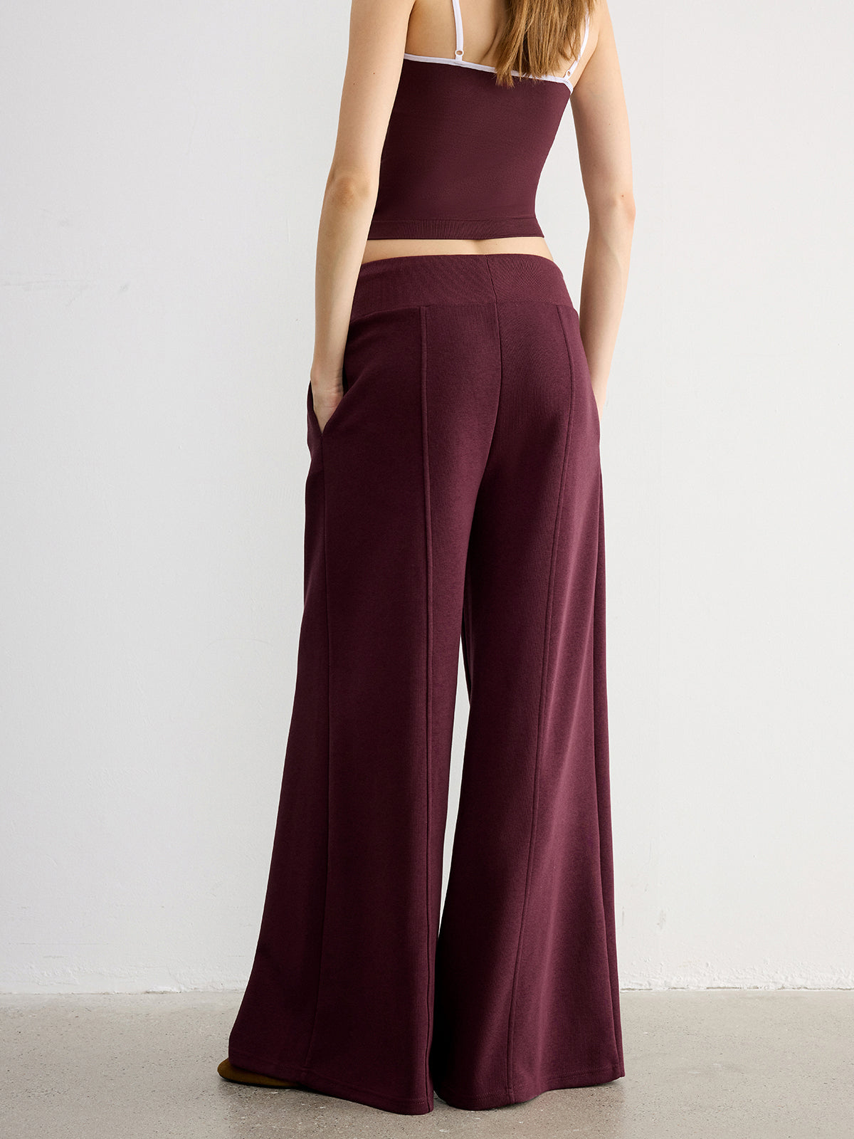 Drawstring Wide-Leg Knit Pants for Comfortable Casual Wear