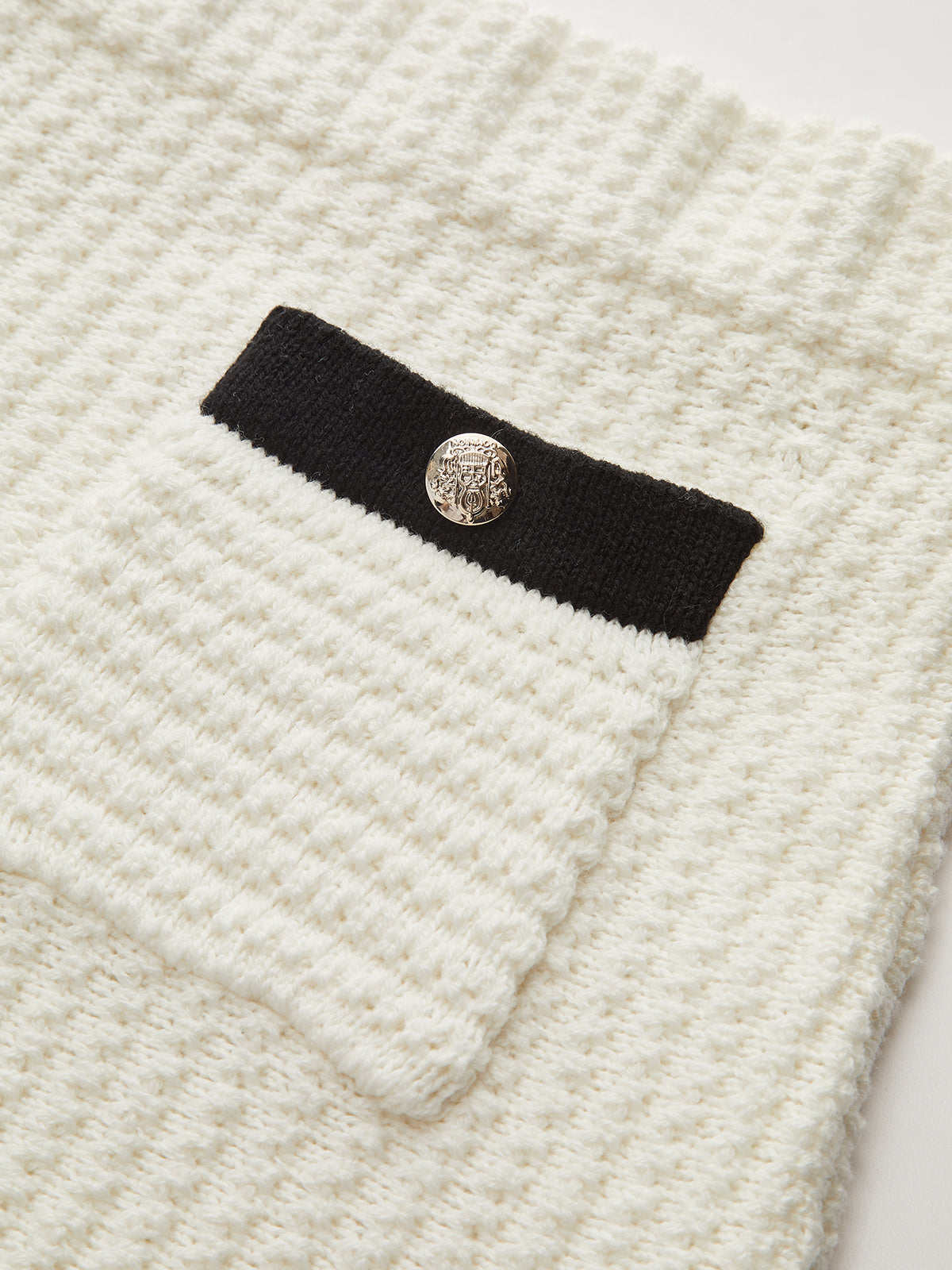 Contrast Trim Knitted Top and Mini Skirt Set Cozy Winter Outfit