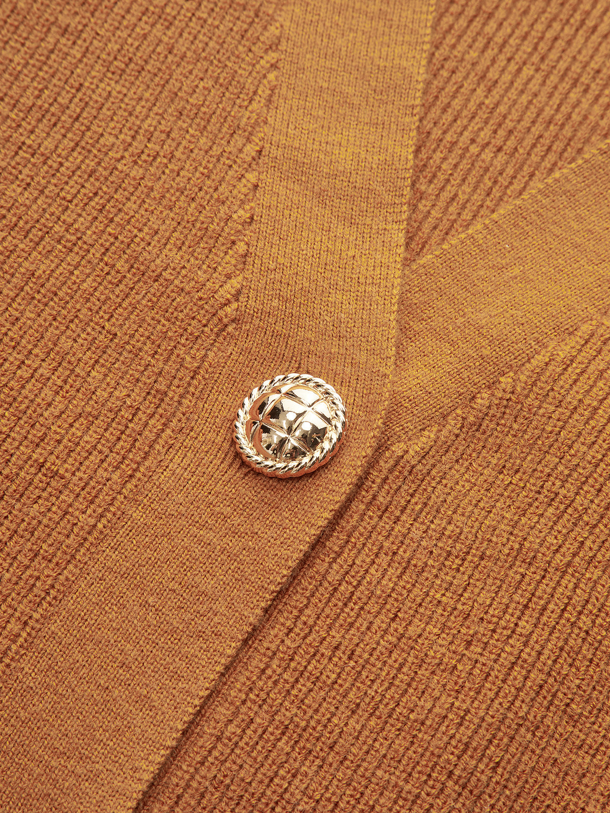 Cropped V-Neck Puff Sleeve Cardigan with Button Closure Women's Stylish Knitwear