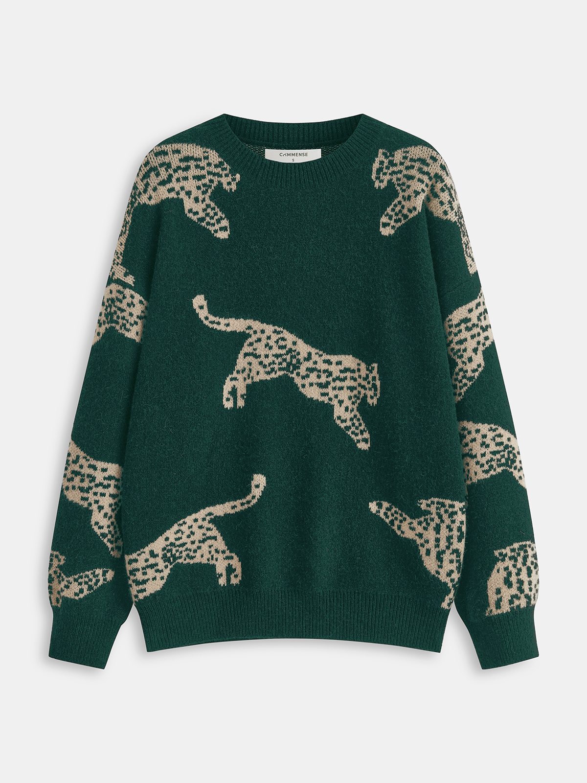 Leopard Print Sweater Trendy Crew Neck Style