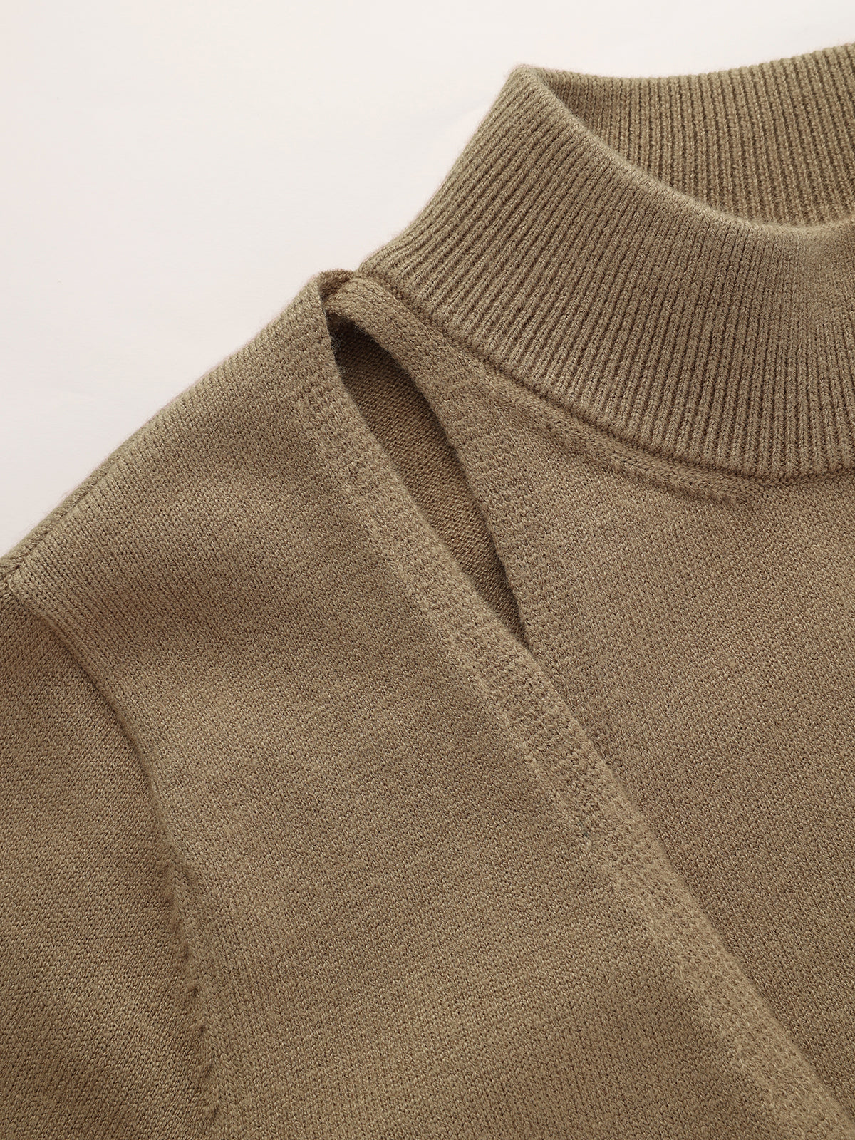 Cut-Out Shoulder Tie-Back Sweater | Women's Fashion Cozy Knit Tops