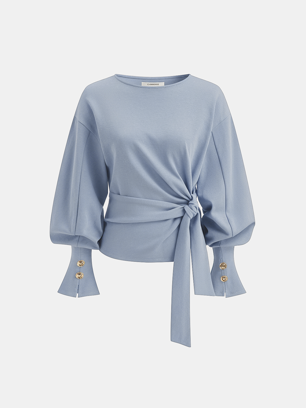 Twist Knot Balloon Sleeve Sweatshirt - Casual Women's Stylish Top Pullover