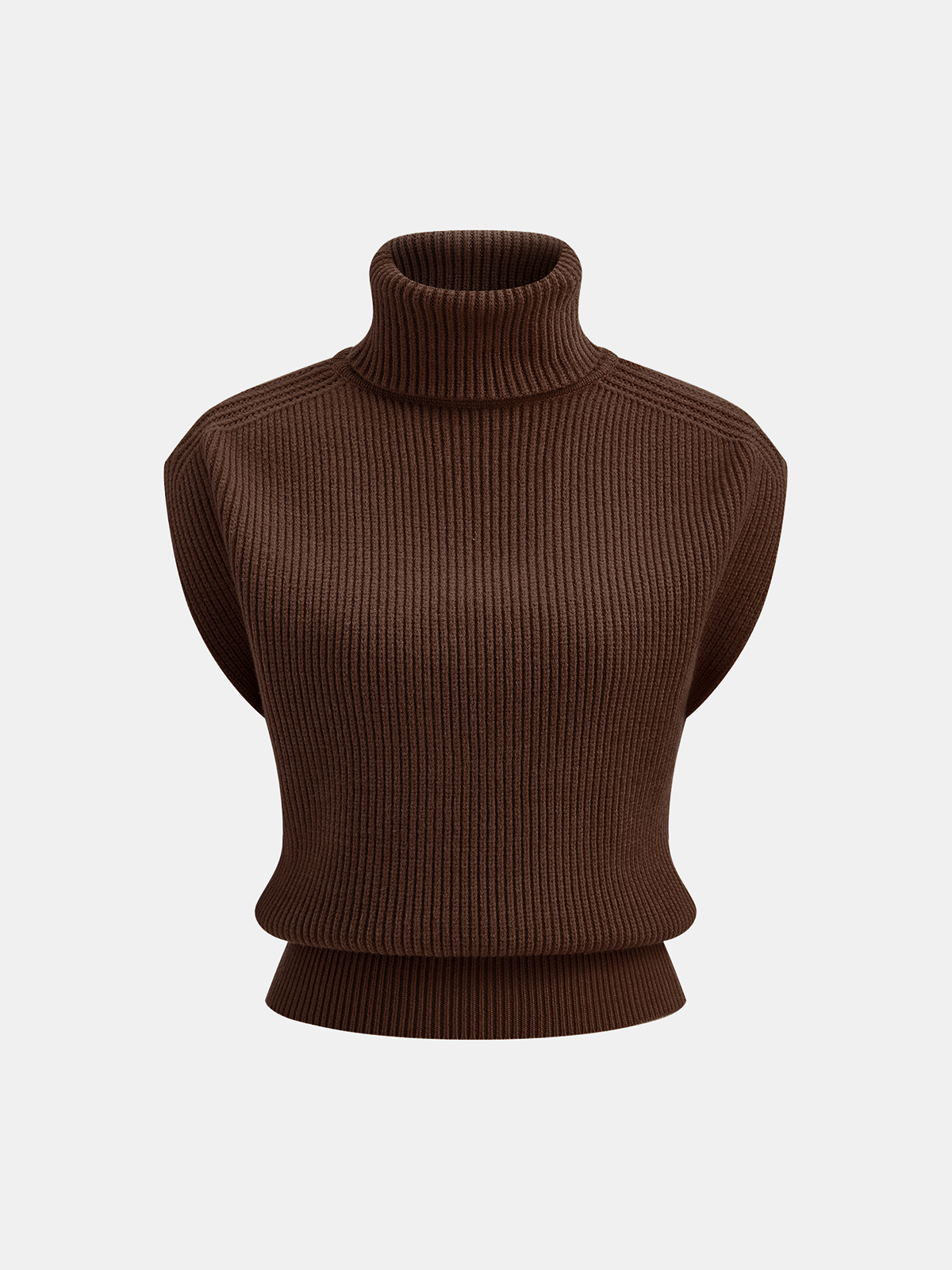 Turtleneck Sleeveless Sweater Vest for Layering Casual Fashion