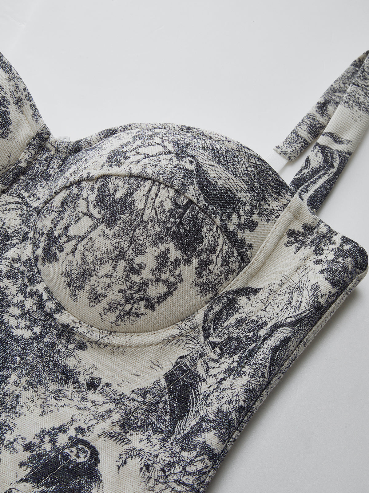 Ink Wash Painting Print Corset Top Traditional Chinese Art Inspired