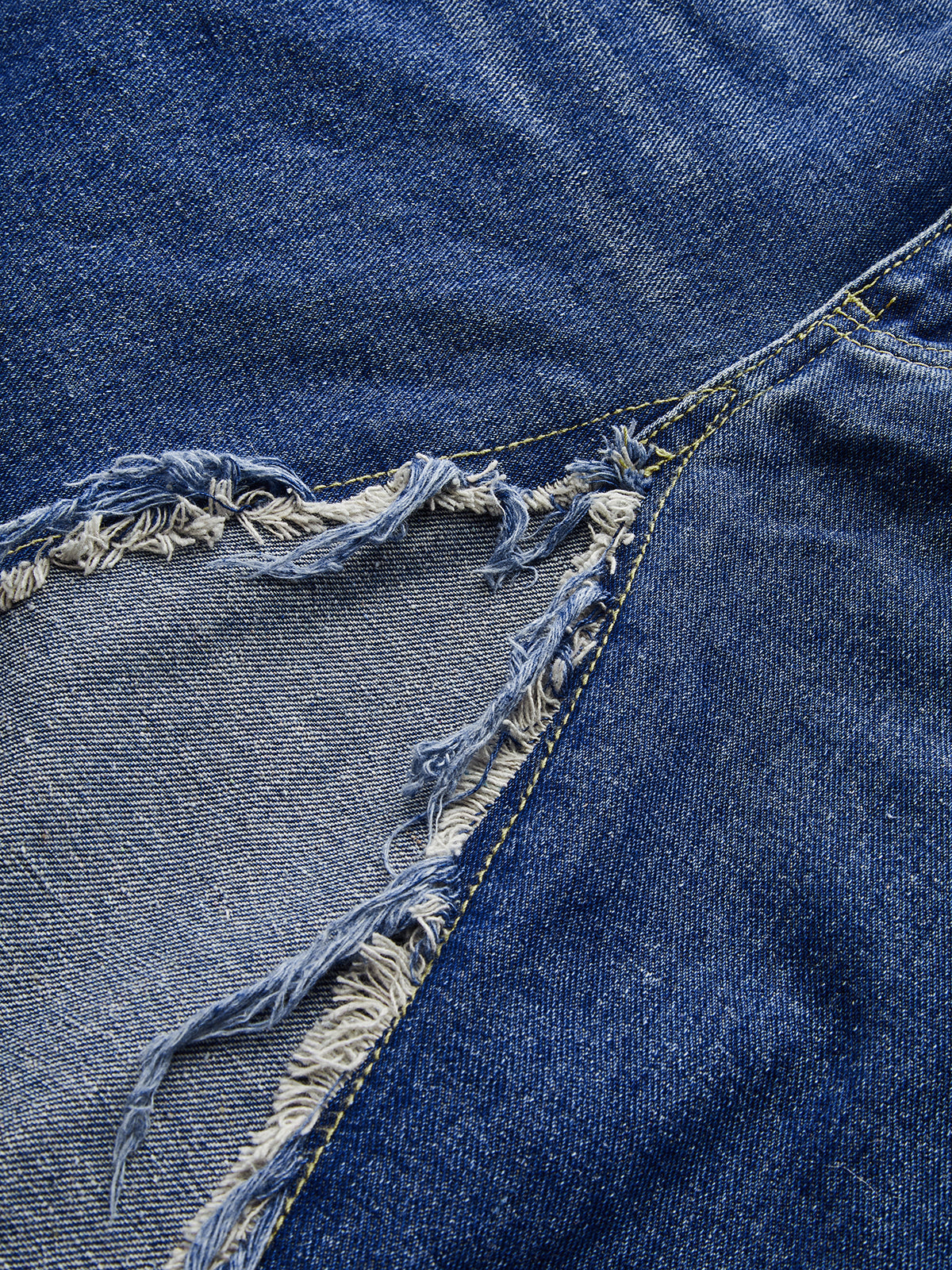 Frayed Hem Denim Midi Skirt for Women Casual Style