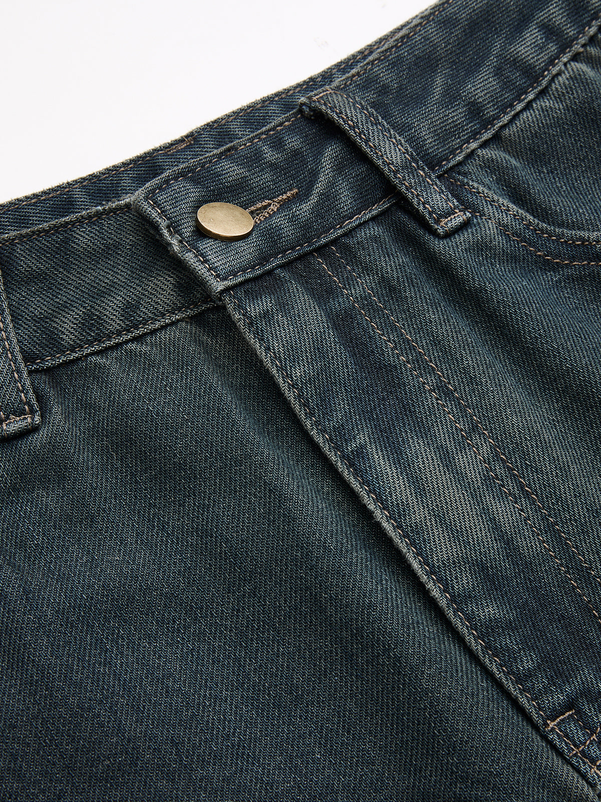 Mid-Waist Straight-Leg Jeans for Women Classic Fit