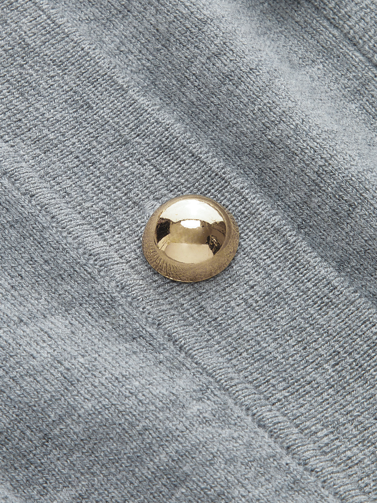 Metal Button Wool-Blend Collared Knit Cardigan with Pockets for Women