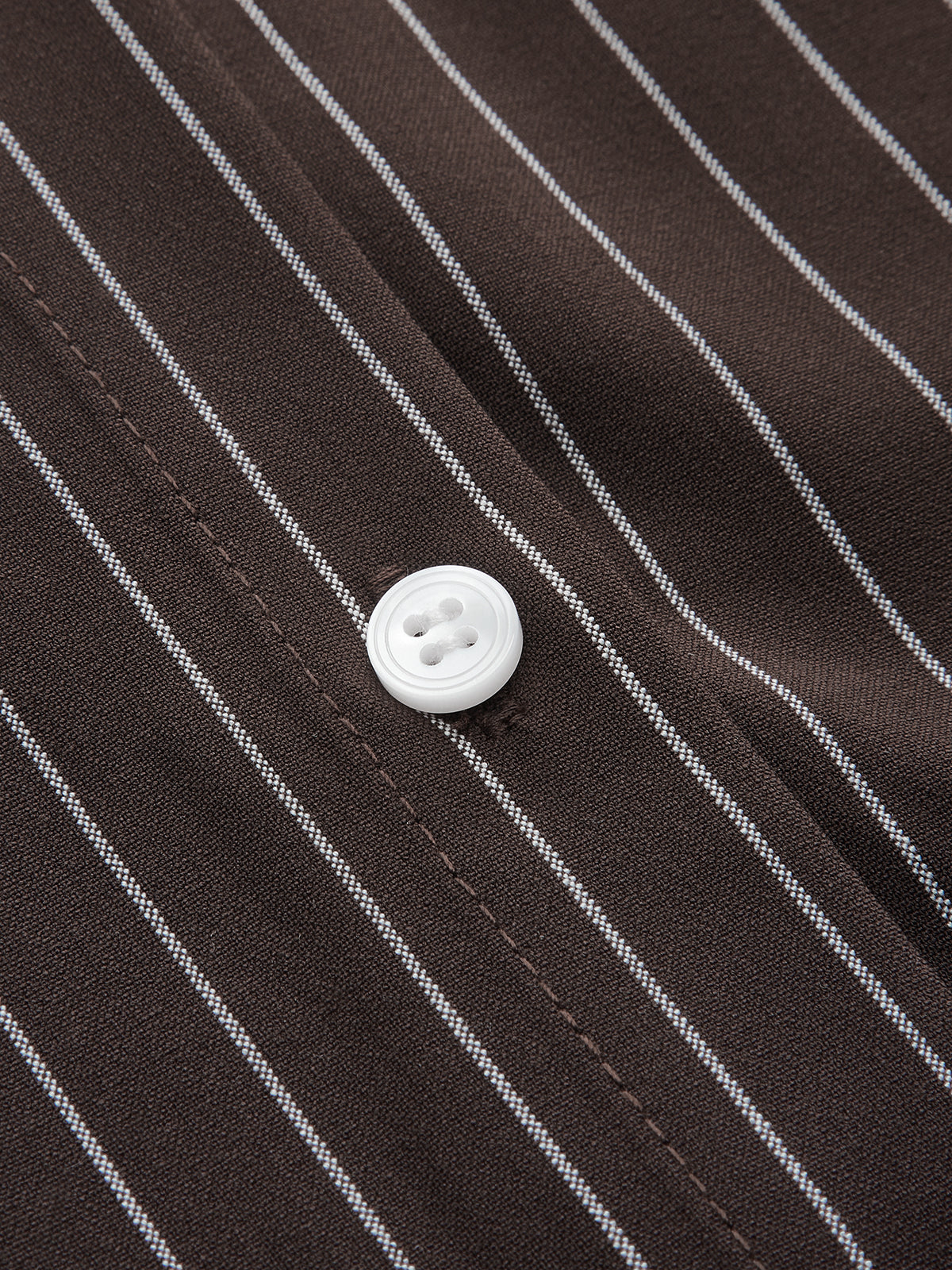 Contrast Collar Pinstripe Loose Shirt for Casual Business Wear
