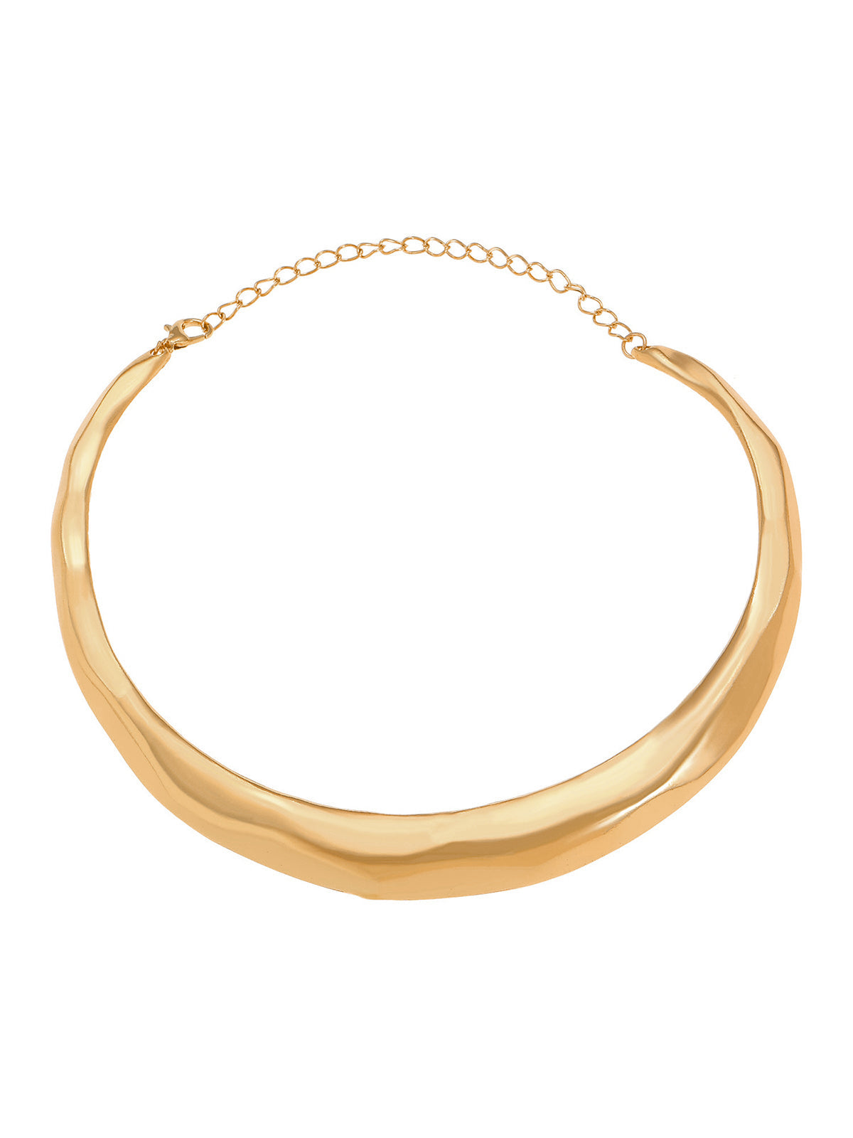 Crinkled Statement Choker Necklace Elegant Adjustable Design