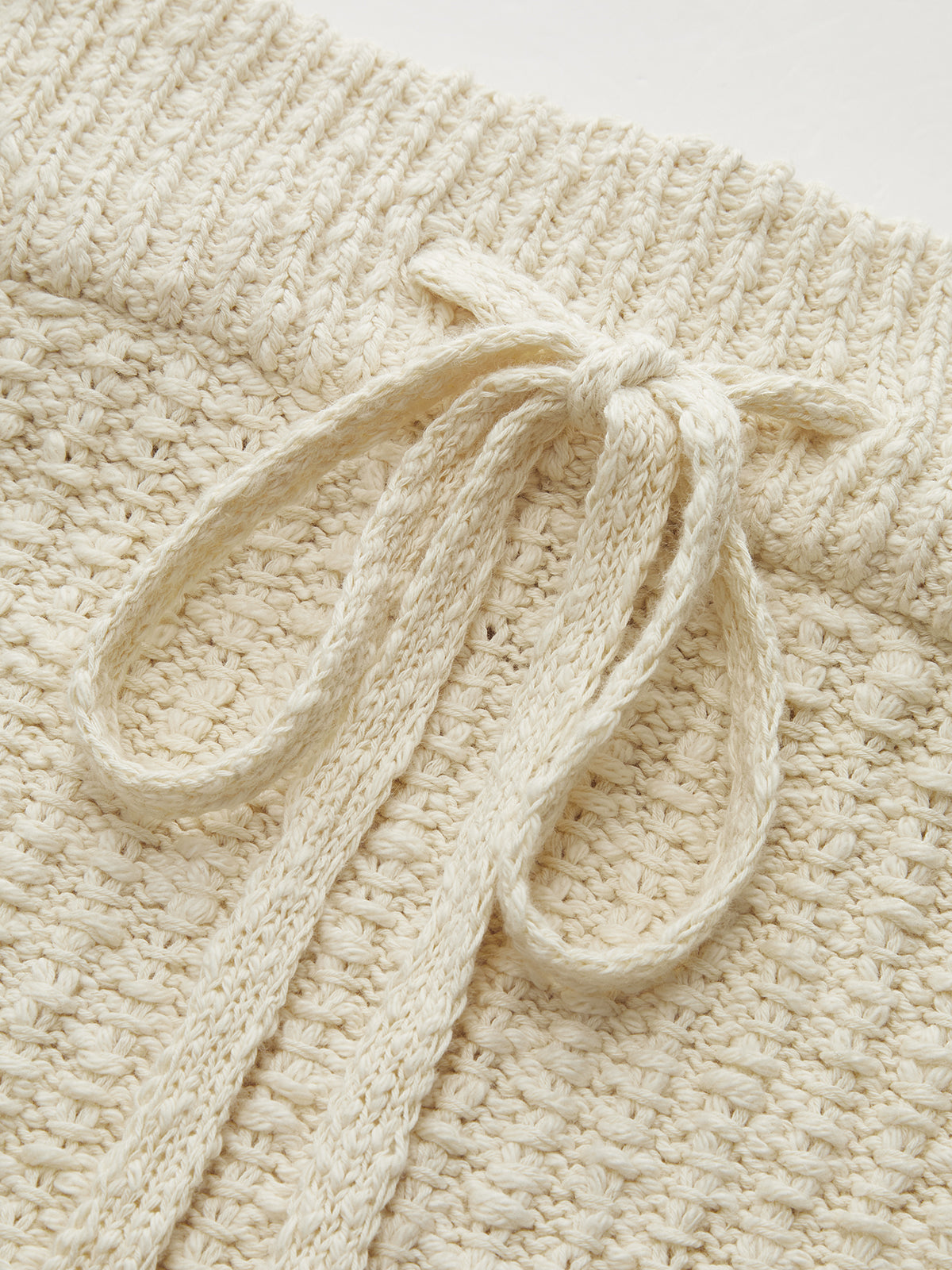 Textured Knit Top & Drawstring Mini Skirt Set for Women Casual Wear