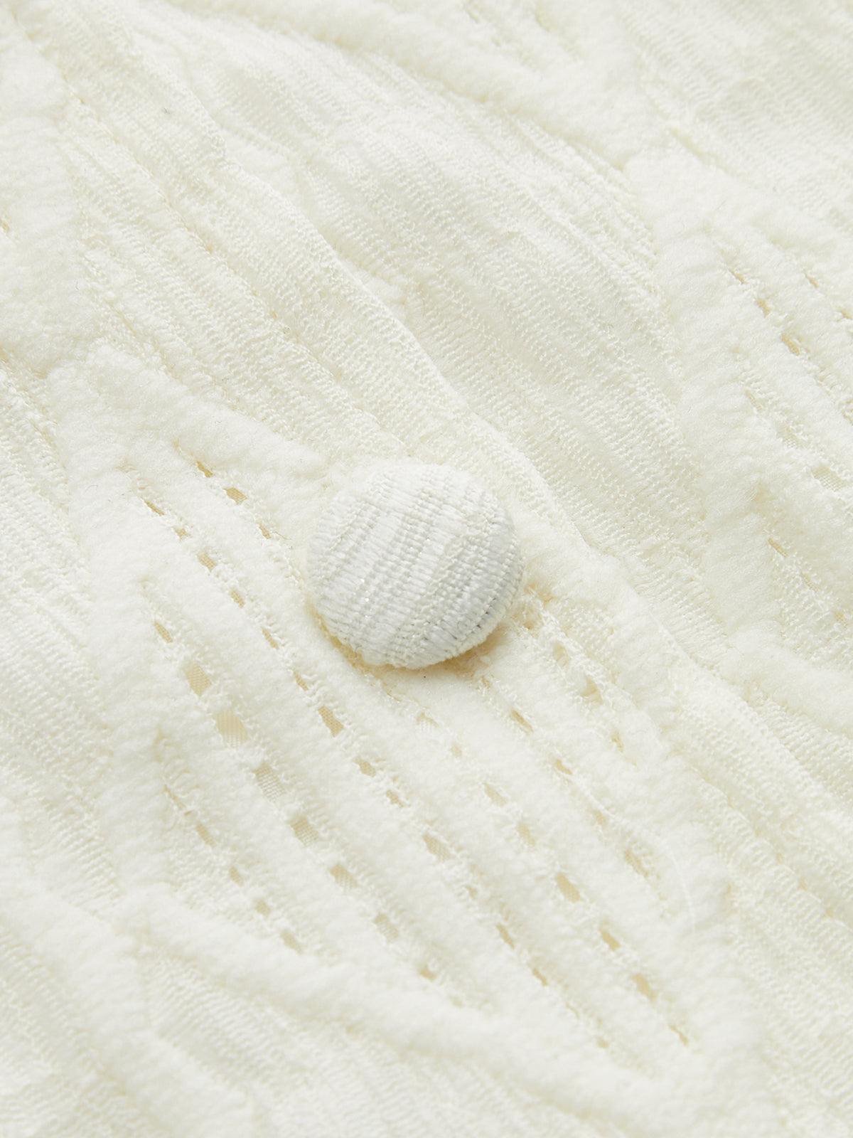 Cable Knit Button-Down Tank Top with Ribbed Trim Detail
