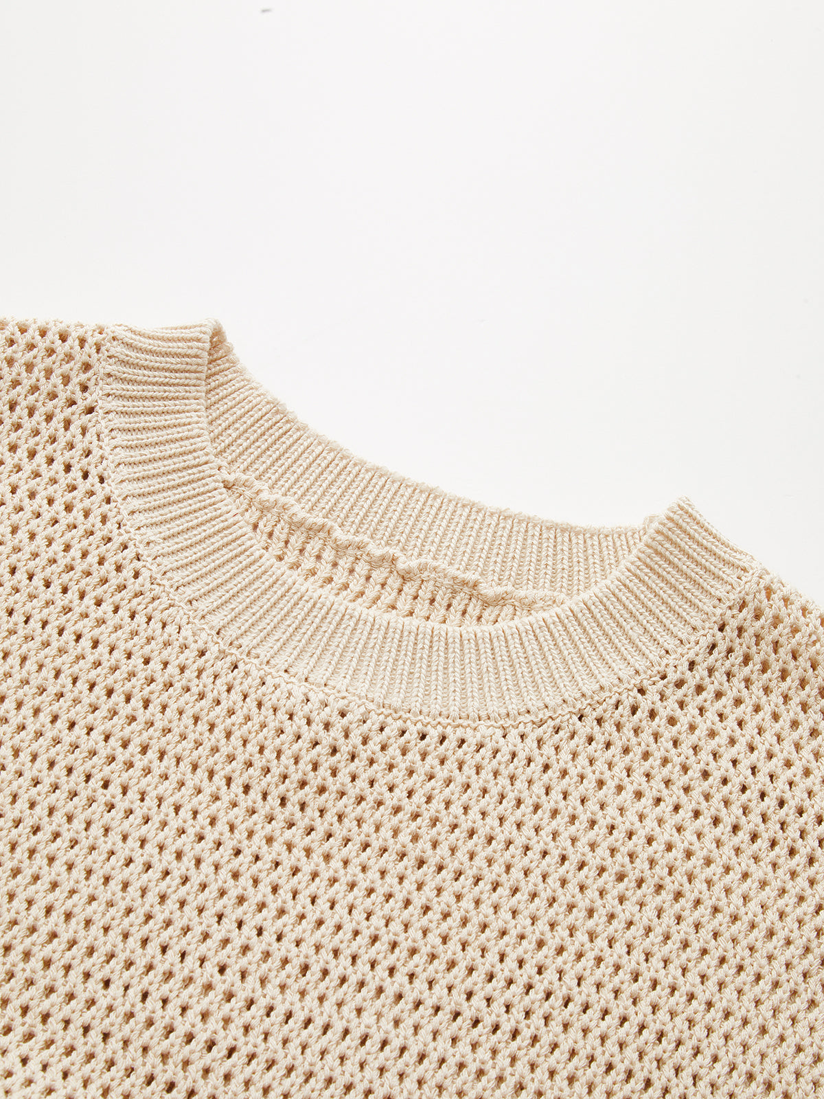Open-Knit Cap Sleeve Sweater Top for Women, Lightweight Summer Pullover