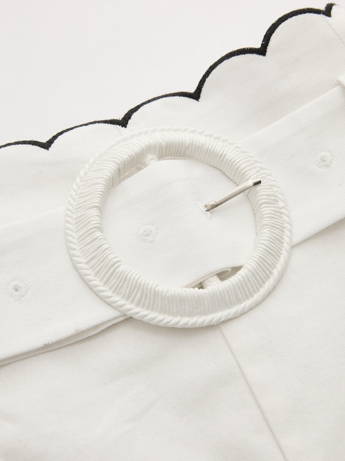 Cotton Scallop Trim Shirt & Shorts Set for Summer Comfort