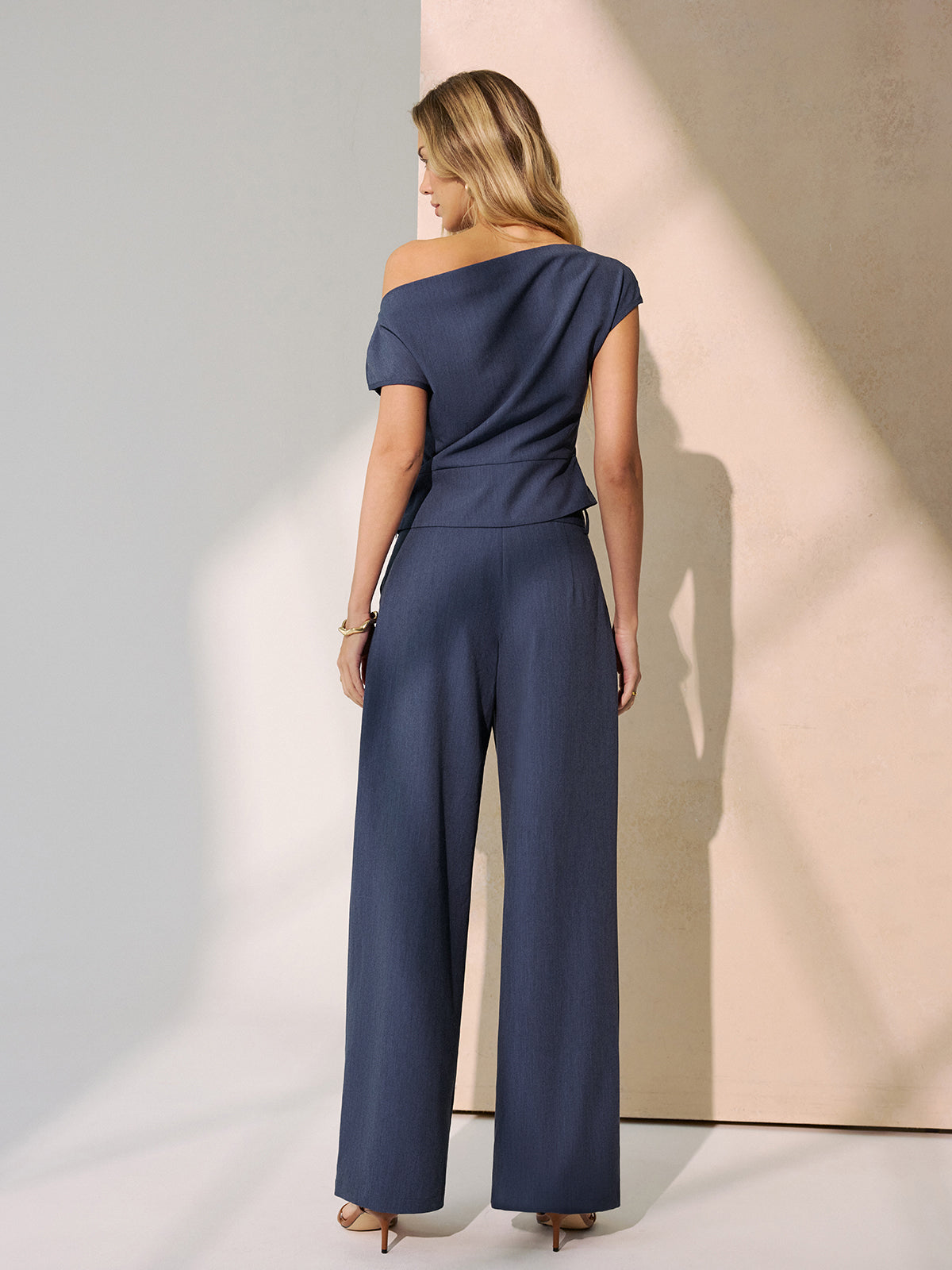 Off-Shoulder Top & Wide-Leg Pants Set for Women Comfort Fit