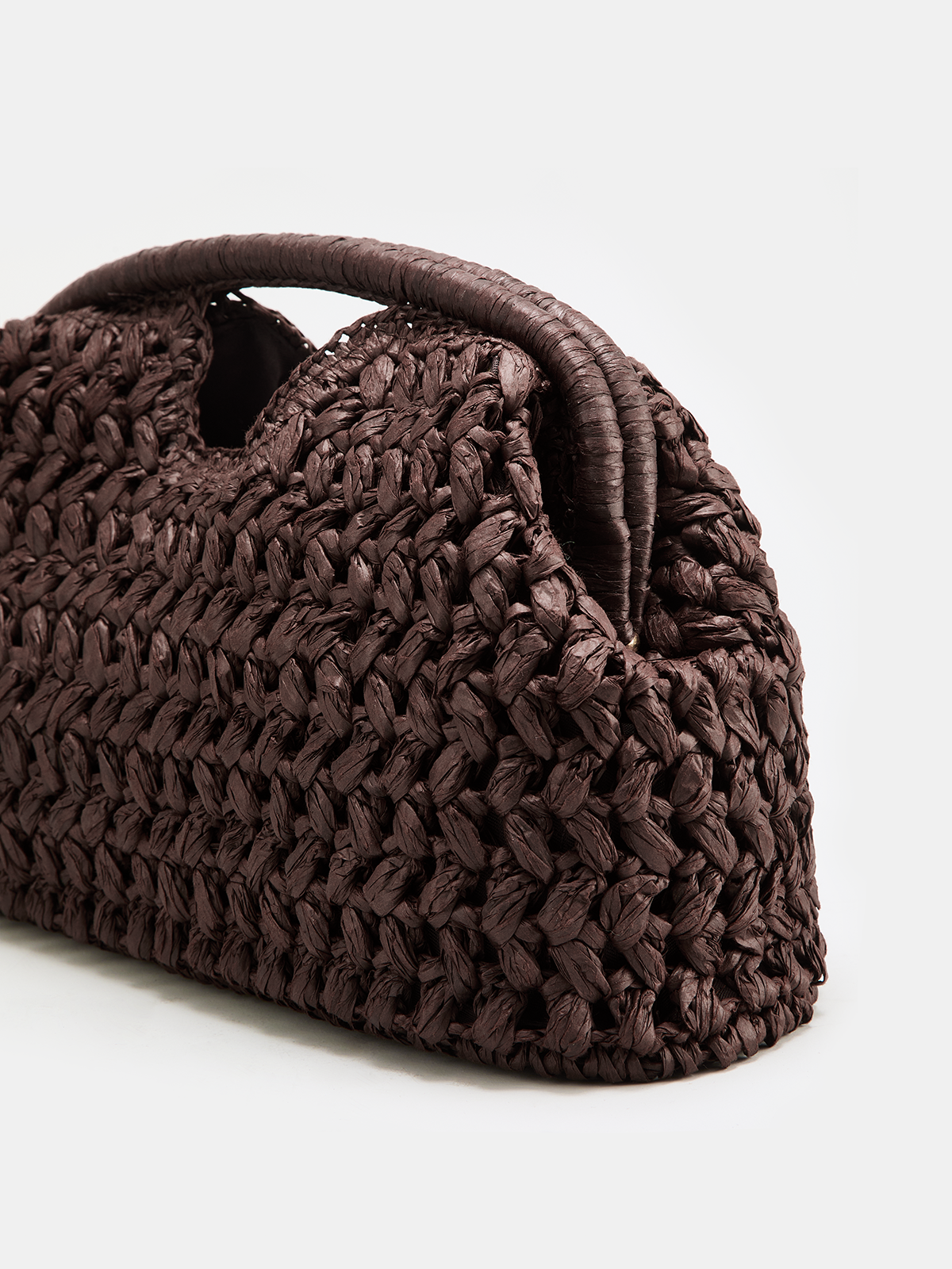 Straw Woven Cloud Clutch Bag Lightweight Bohemian Style Handmade