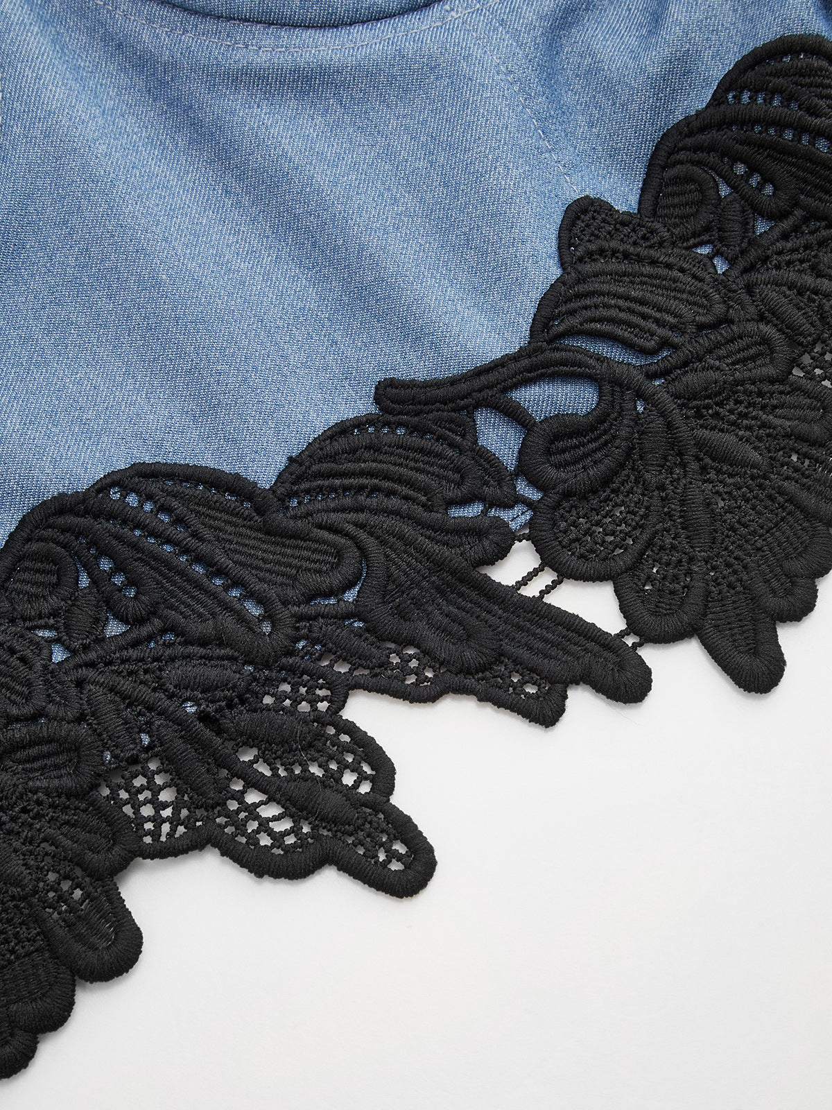 Lace Trim Cropped Cami Top with Adjustable Straps