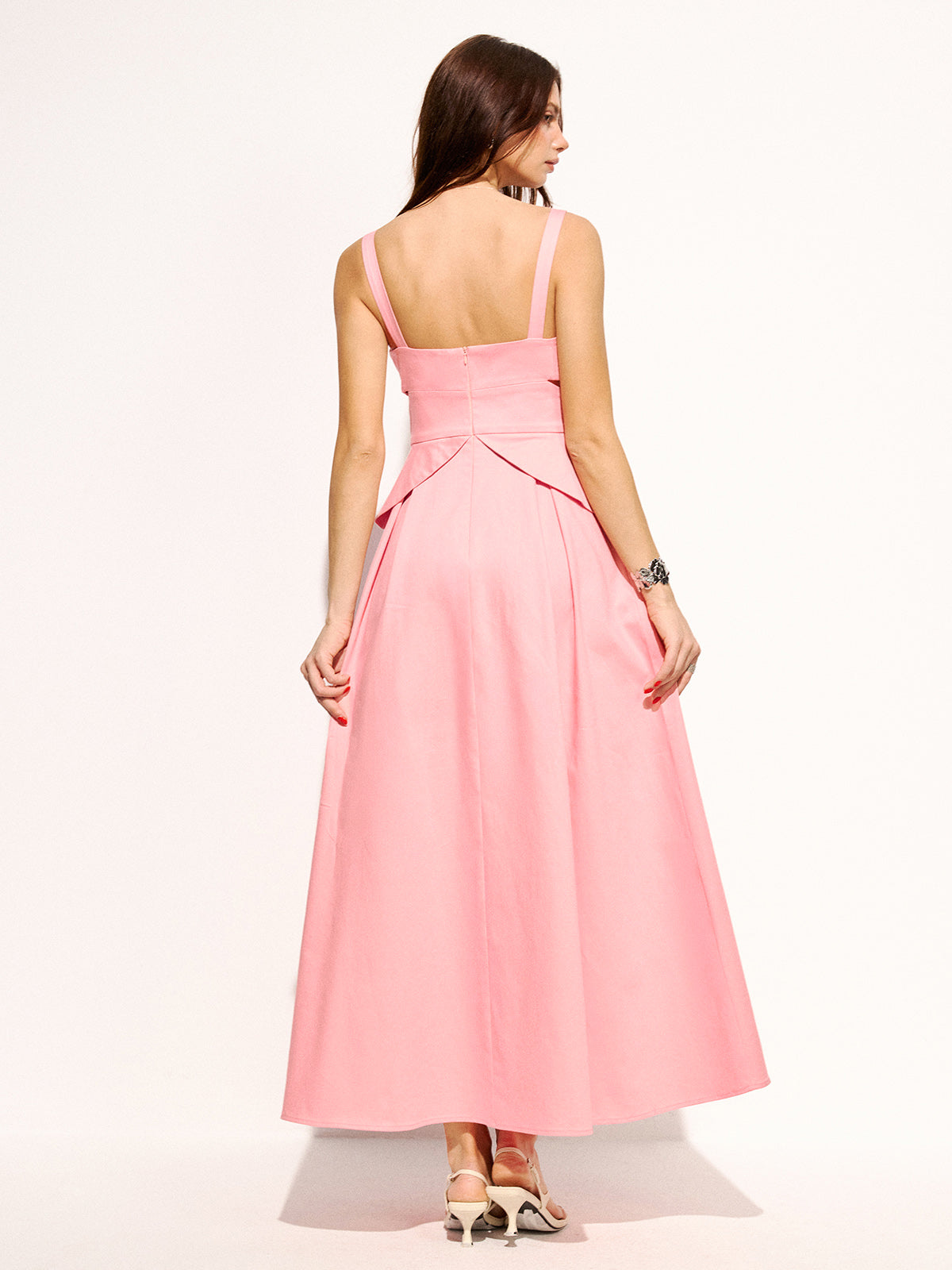Cotton Cutout Strappy Maxi Dress Summer Beachwear Flowy